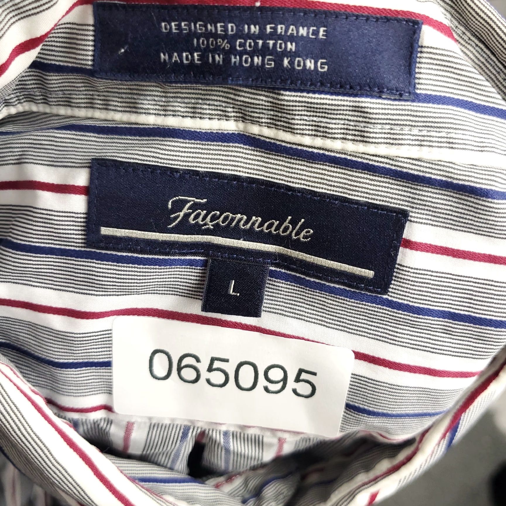 Faconnable Façonnable Shirt Mens L Gray Striped Button-Up Long Sleeve Casual Business Formal Wedding Workwear Size US L / EU 52-54 / 3 - 8 Thumbnail