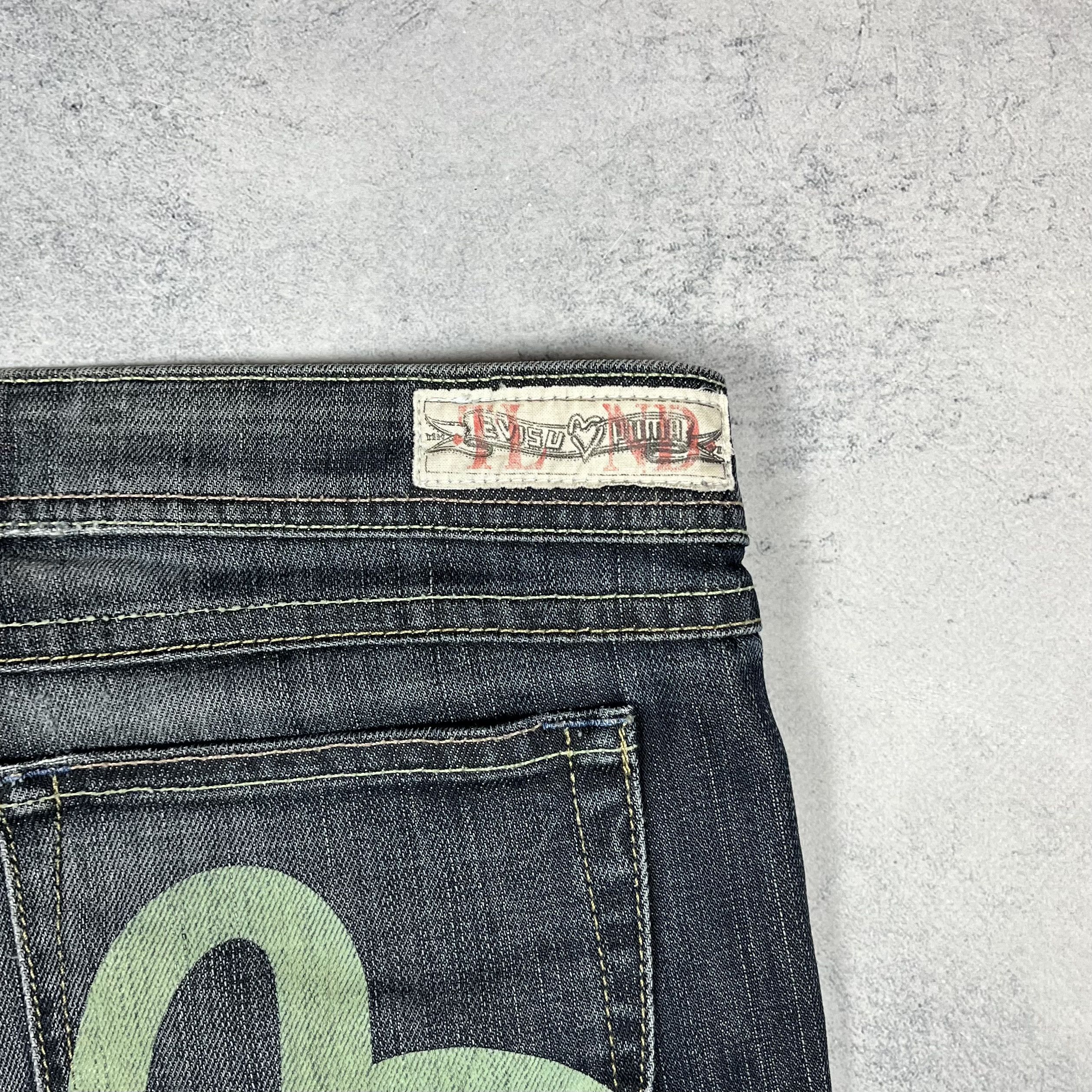 Evisu × Puma Vintage Evisu X Puma Y2K Low Rise Jeans Pants Size 29" - 6 Thumbnail