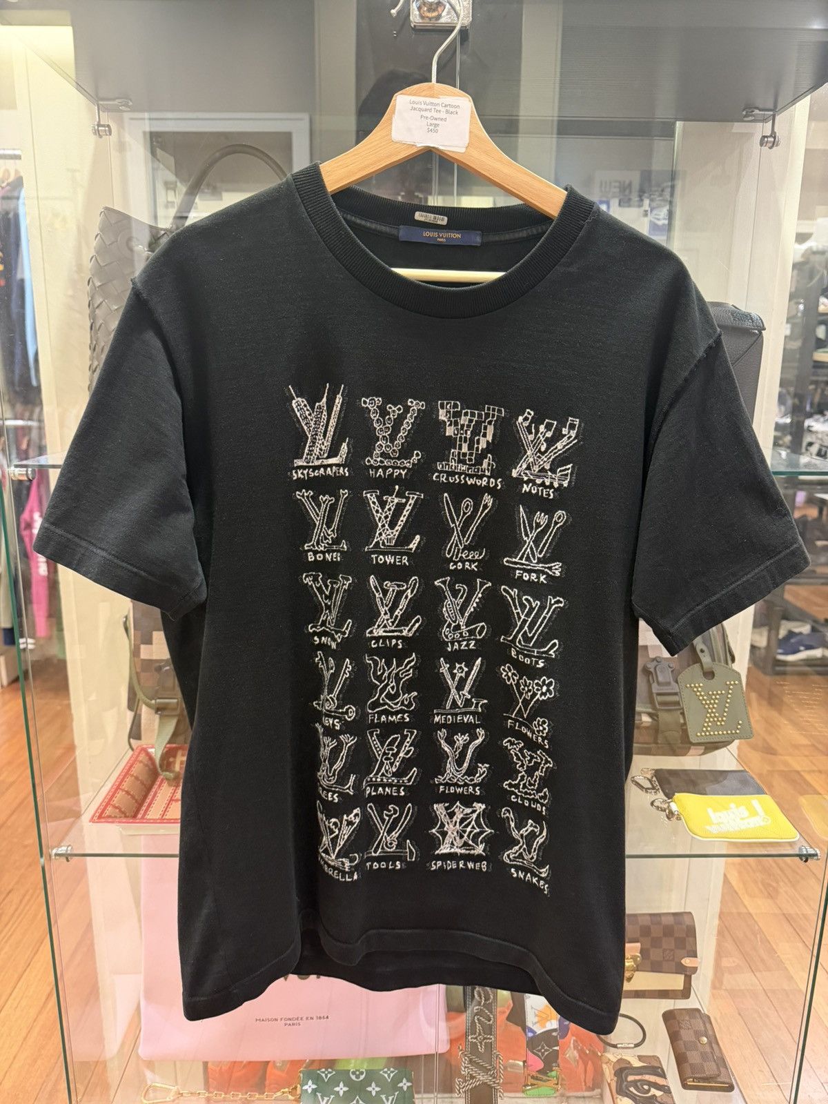 Louis Vuitton Louis Vuitton Cartoon Jacquard Tee - Black Size US L / EU 52-54 / 3 - 1 Thumbnail