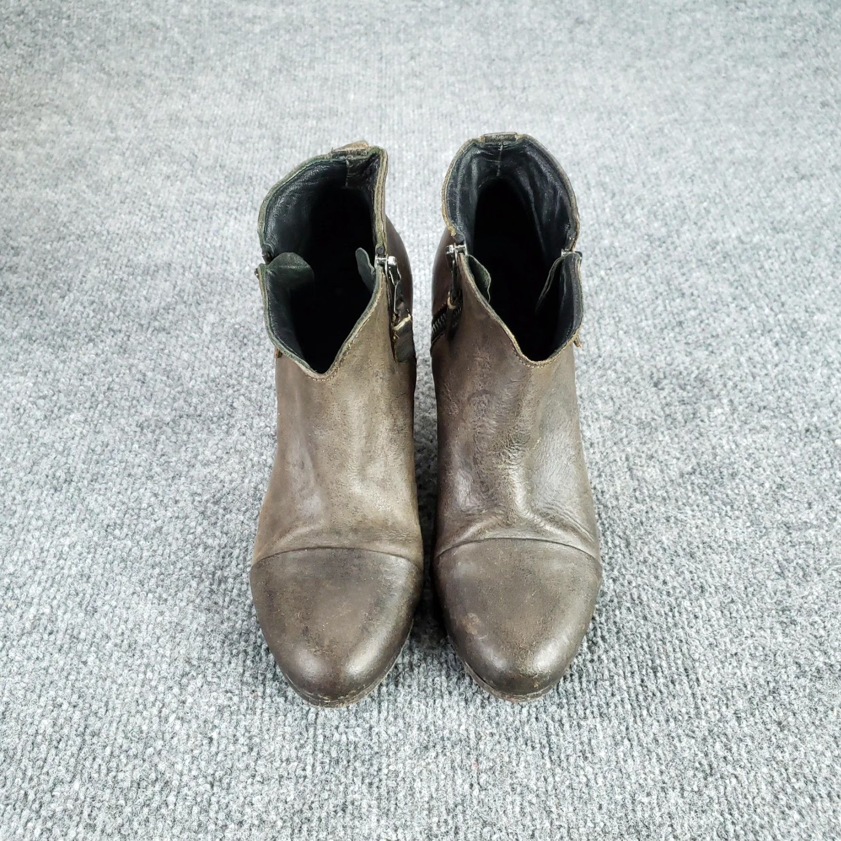 Rag & Bone Rag & bone Boots Womens Brown Leather Ankle Booties Side Zip Block Heel Size US 7 / IT 37 - 3 Thumbnail