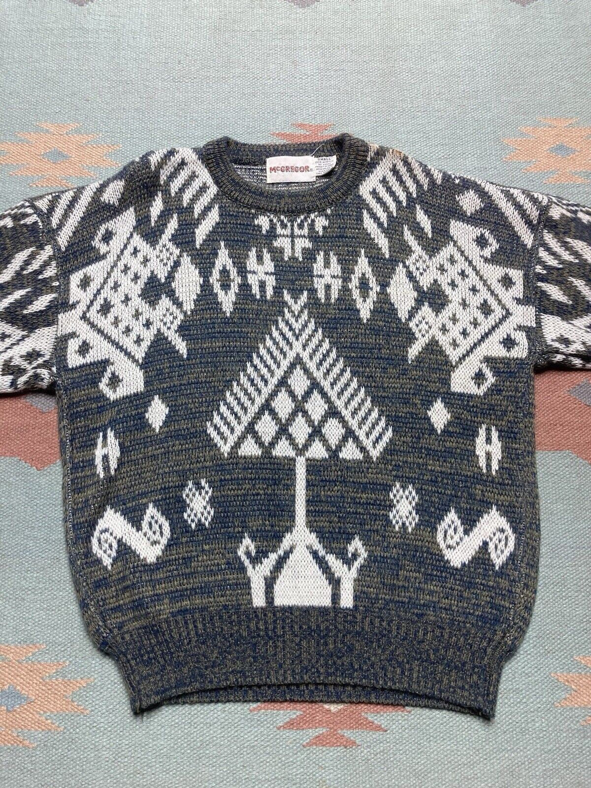 McGregor × Vintage VTG 80s mcgregor knit sweater soft comfy aztec geometric S Size US S / EU 44-46 / 1 - 2 Thumbnail