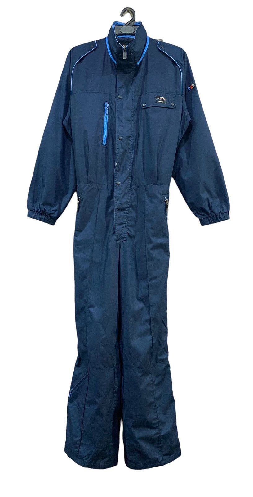 image of Vintage Yamaha Overall Jumpsuit in Old Dark Blue, Men's (Size 29)
