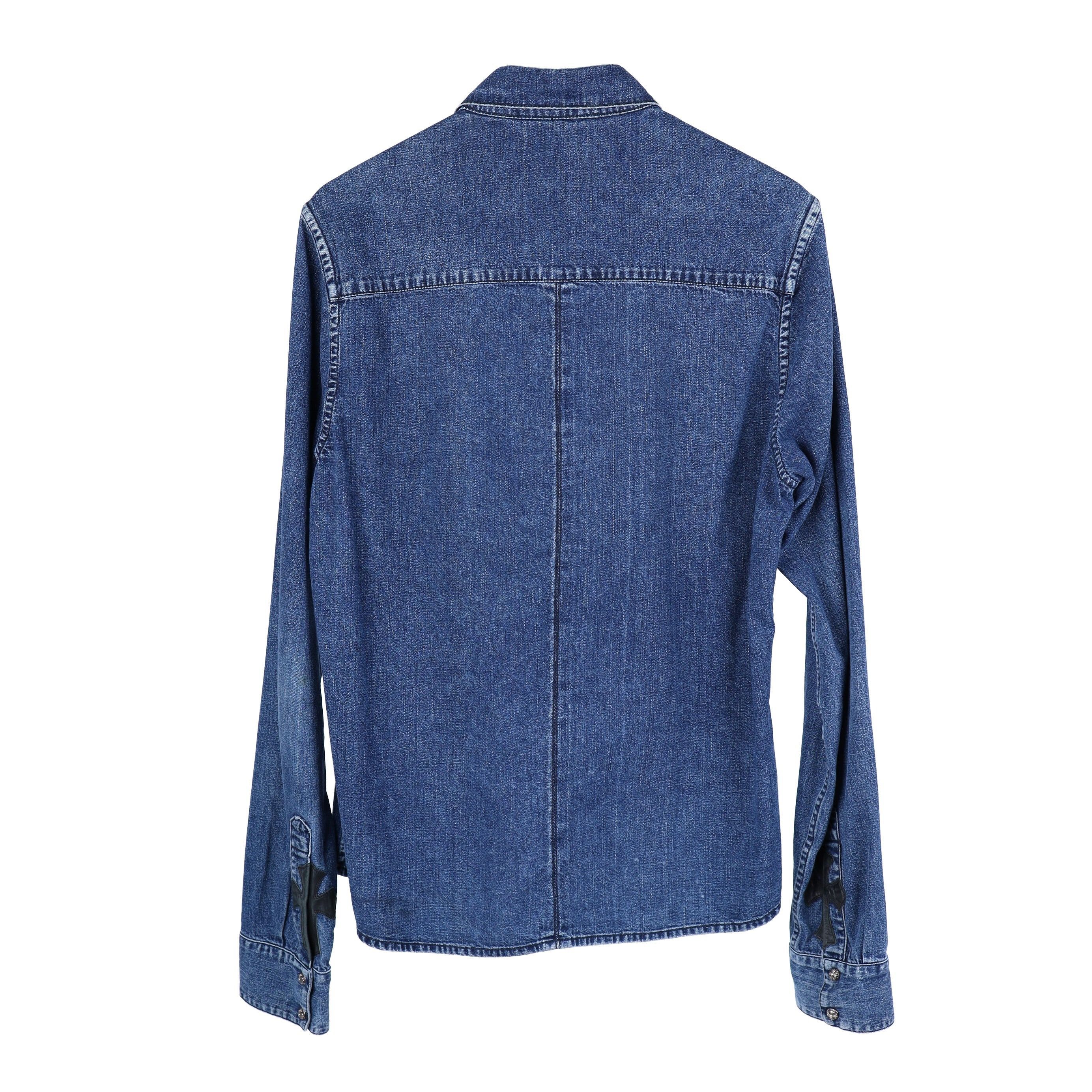 Chrome Hearts CHROME HEARTS CROSS PATCH SLEEVE DENIM SHIRT Size US L / EU 52-54 / 3 - 2 Thumbnail