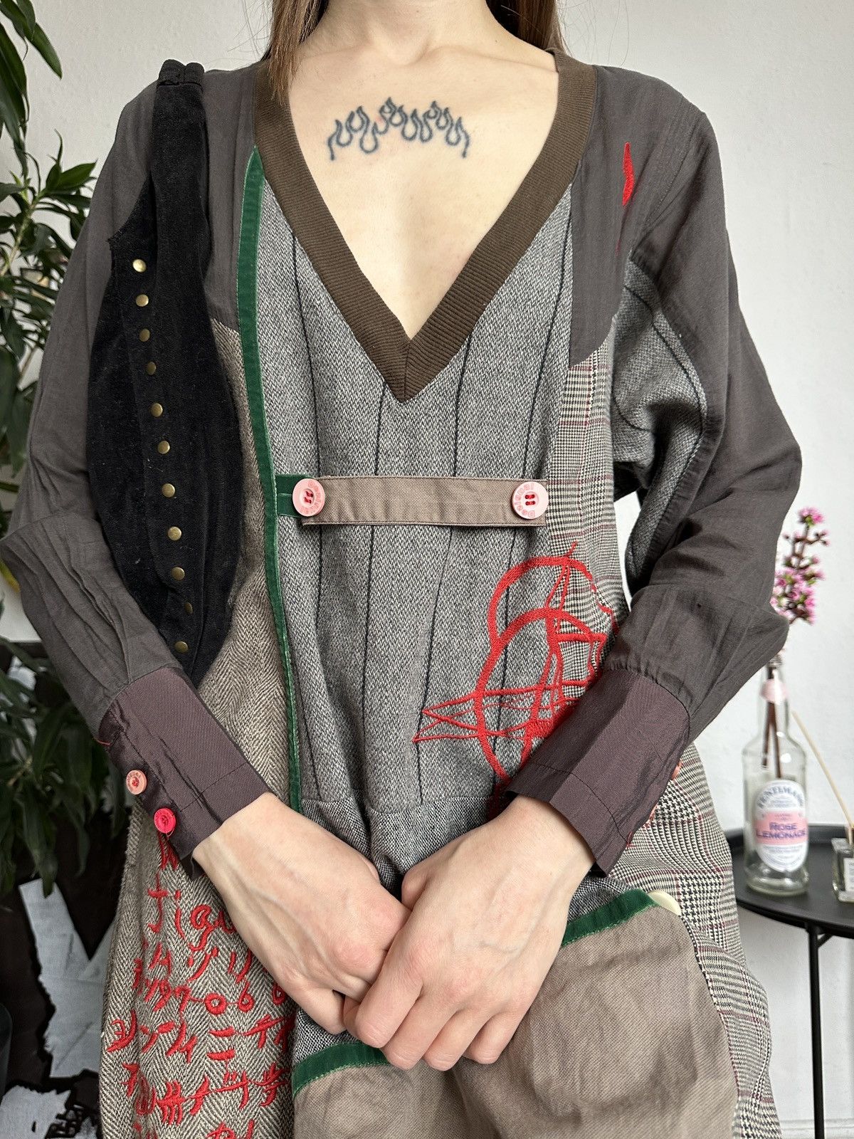 Desigual × Seditionaries × Vintage Desigual Vintage Abstract Patchwork Dress 00s Size ONE SIZE - 3 Thumbnail