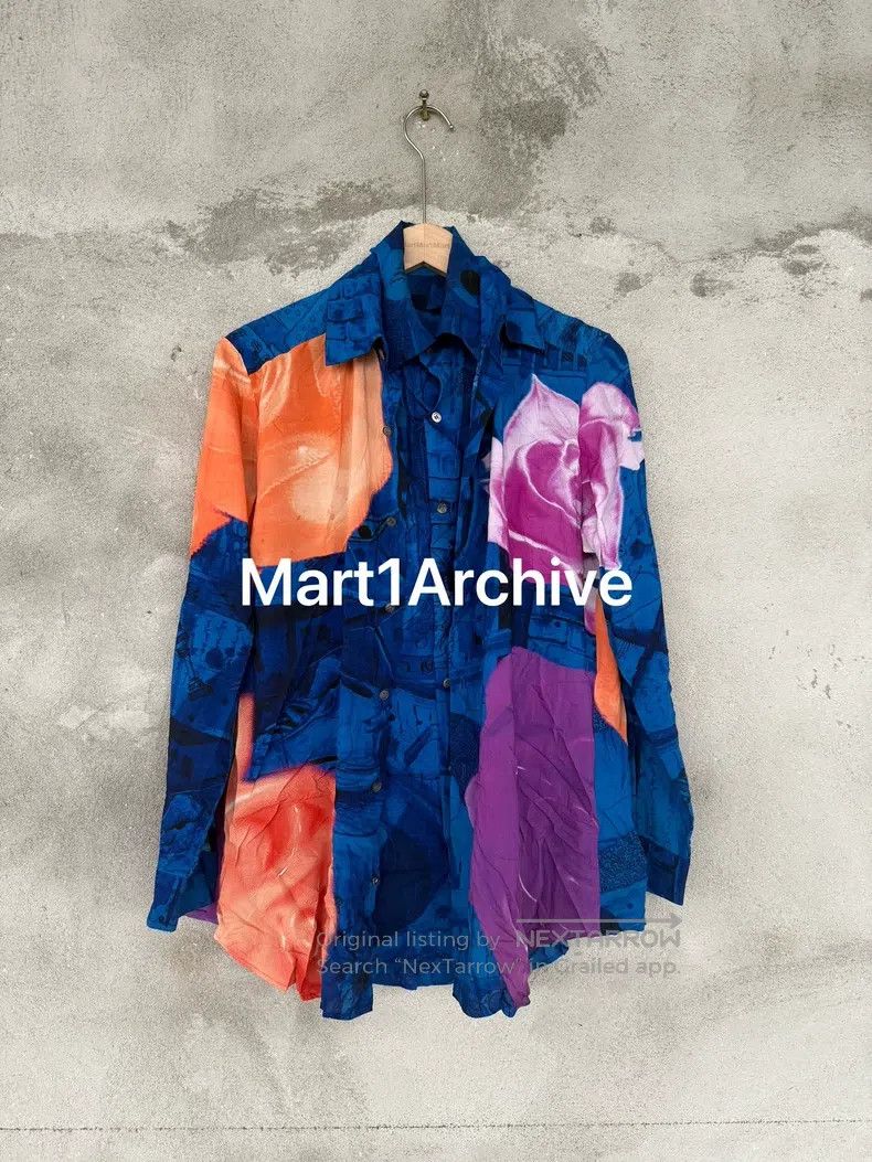 YOHJI YAMAMOTO Double-layer faux two-piece floral shirt