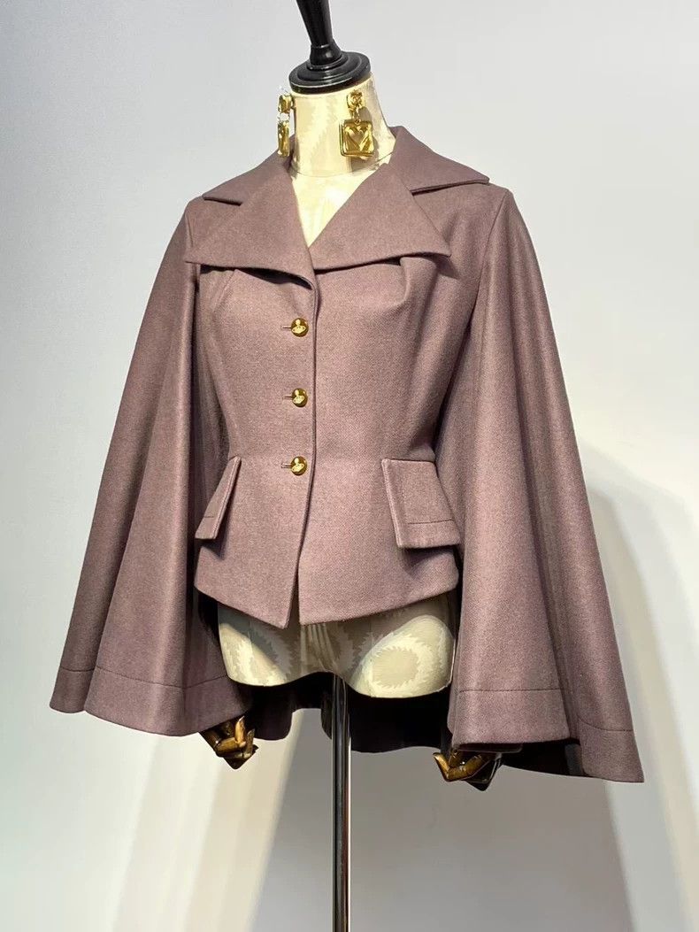 Vivienne Westwood Vivienne Westwood Grayish-purple cloak-style wool coat Size M / US 6-8 / IT 42-44 - 7 Thumbnail