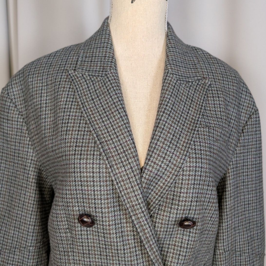 Veronica Beard Veronica Beard Sybille Cropped Houndstooth Wool Blend Blazer Size M / US 6-8 / IT 42-44 - 17 Thumbnail