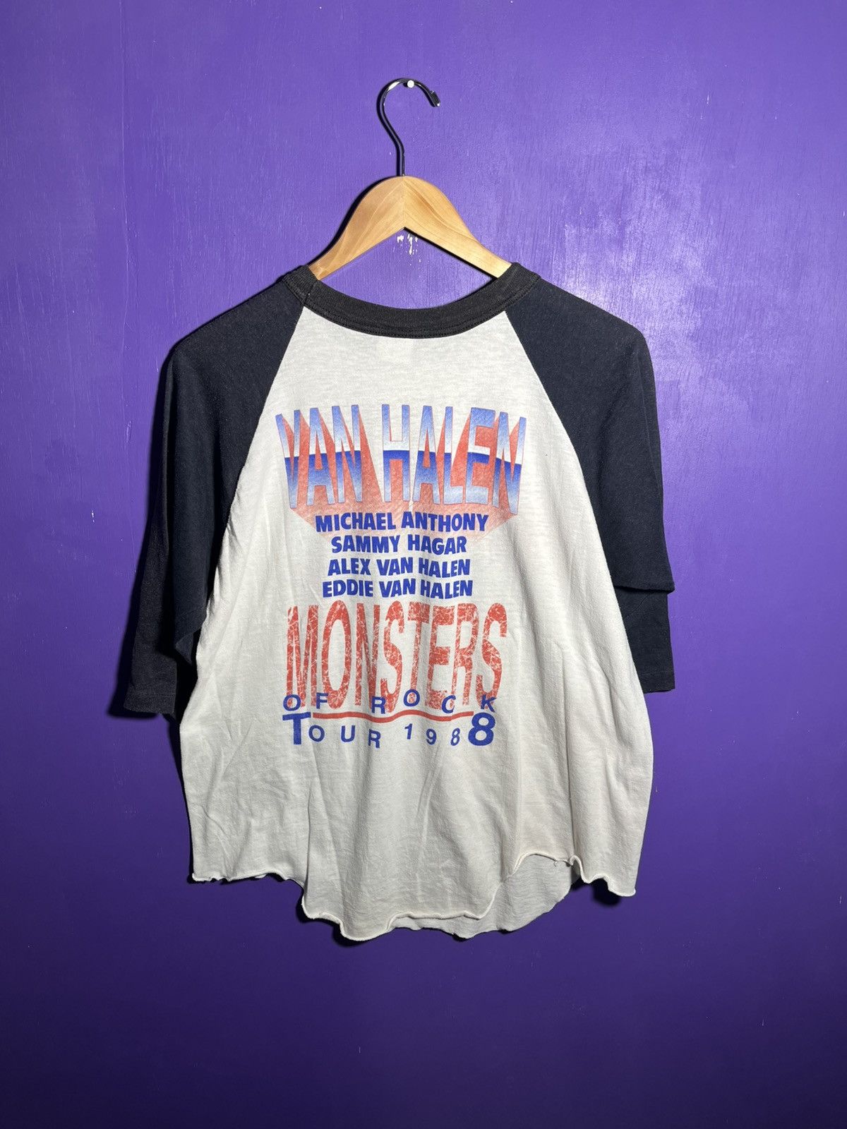 Band Tees × Vintage Vintage 1988 Van Halen monsters of rock raglan tour tee Size US L / EU 52-54 / 3 - 2 Thumbnail