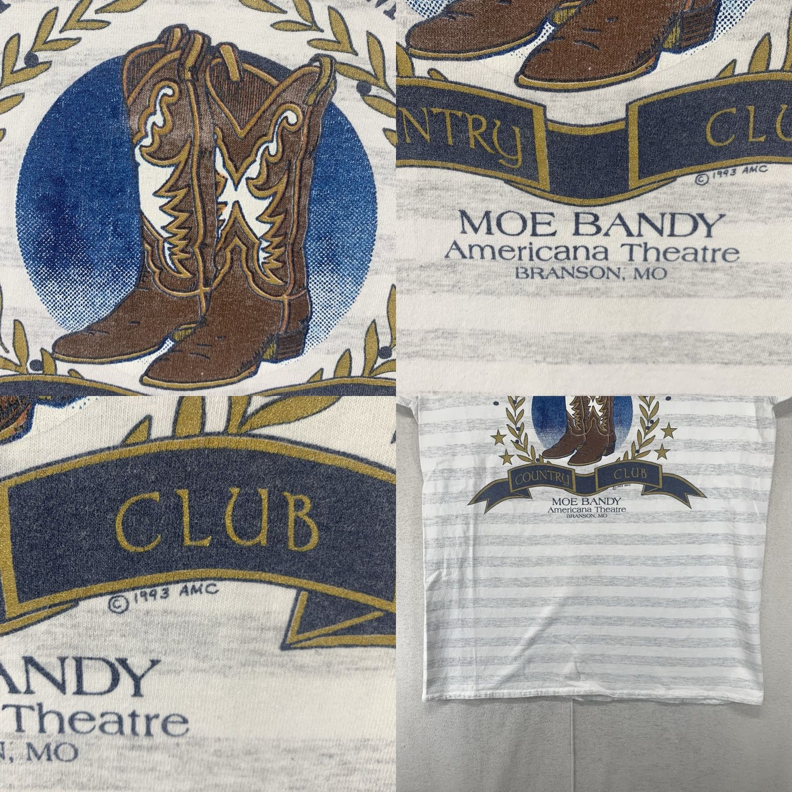 Vintage VINTAGE Moe Bandy Country Music Graphic T-Shirt Adult XS Gray Cropped Crew Neck 80s-90s Unisex Size US XS / EU 42 / 0 - 8 Thumbnail