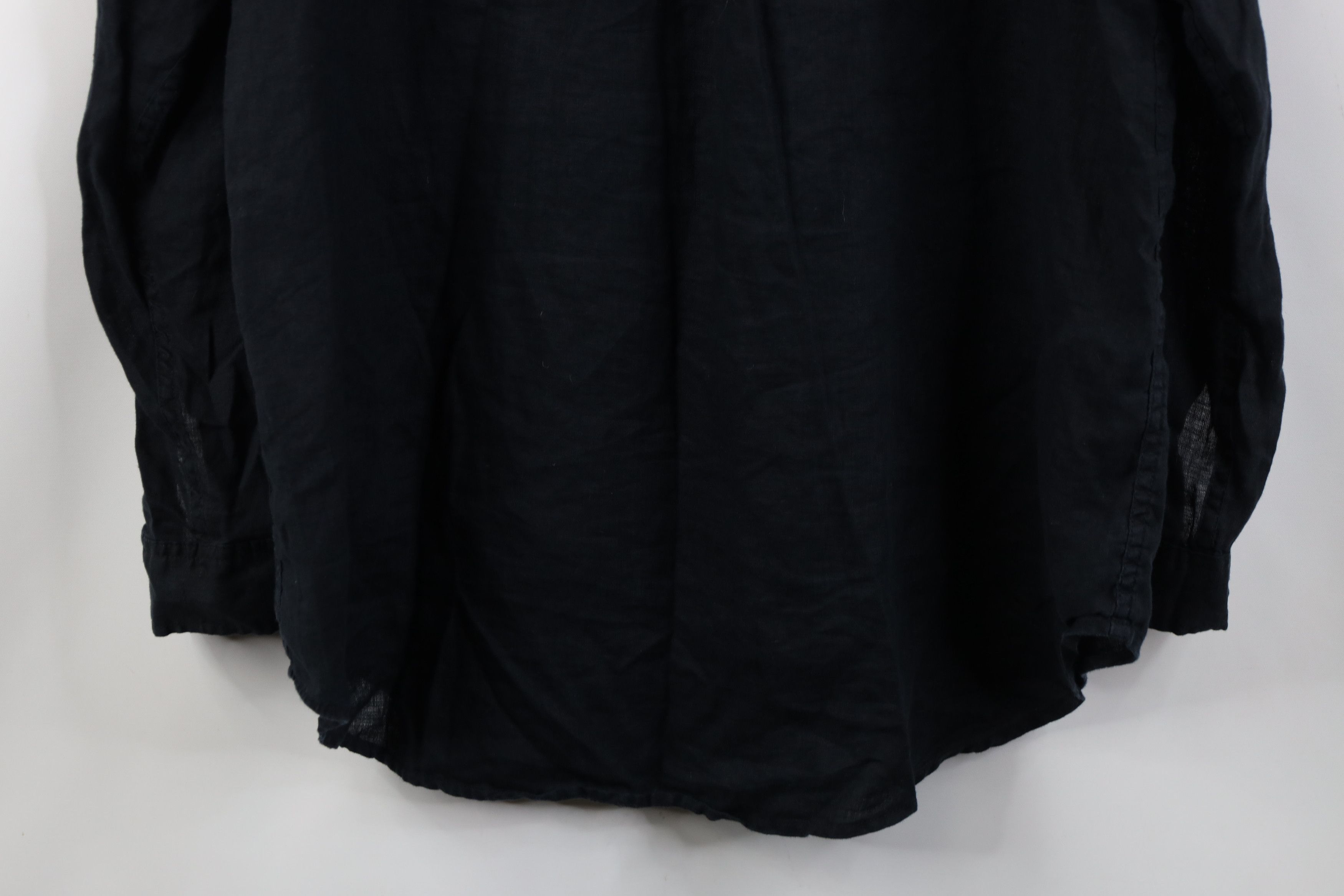 Gap Vintage Y2K Gap Linen Baggy Boyfriend Fit Button Shirt Black Size L / US 10 / IT 46 - 14 Thumbnail