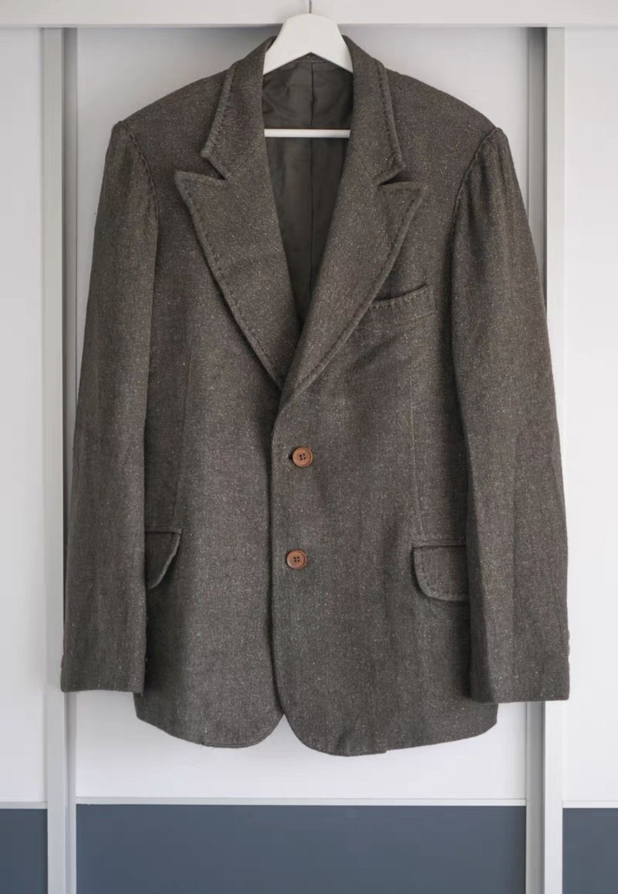 Yohji Yamamoto Yohji Yamamoto 08AW Deadwood Brown Hand-Stitched Blazer K4 Size US M / EU 48-50 / 2 - 1 Thumbnail