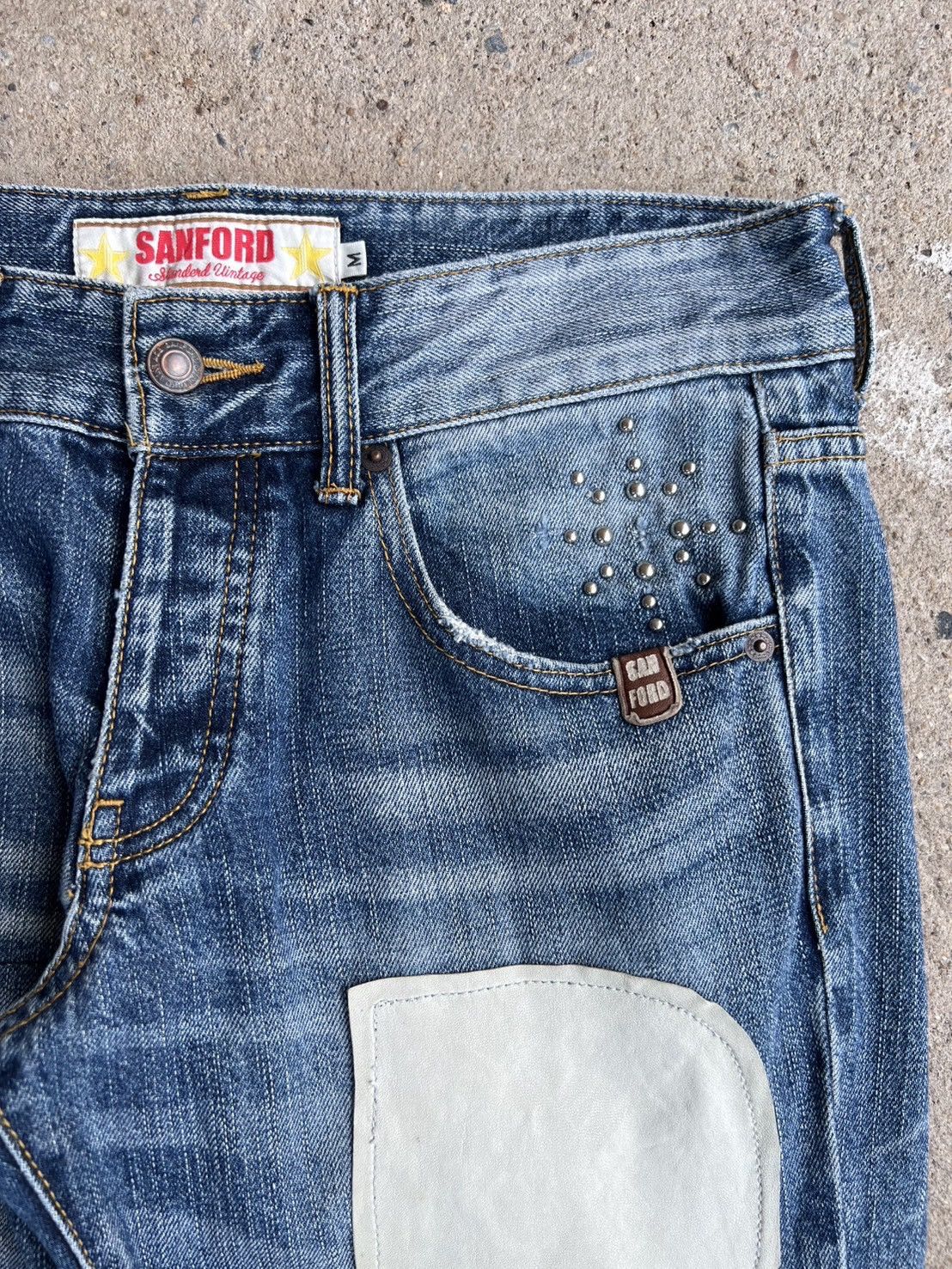 Vintage Vintage Sanford Studded Jeans Distressed Grunge Size US 32 / EU 48 - 3 Thumbnail