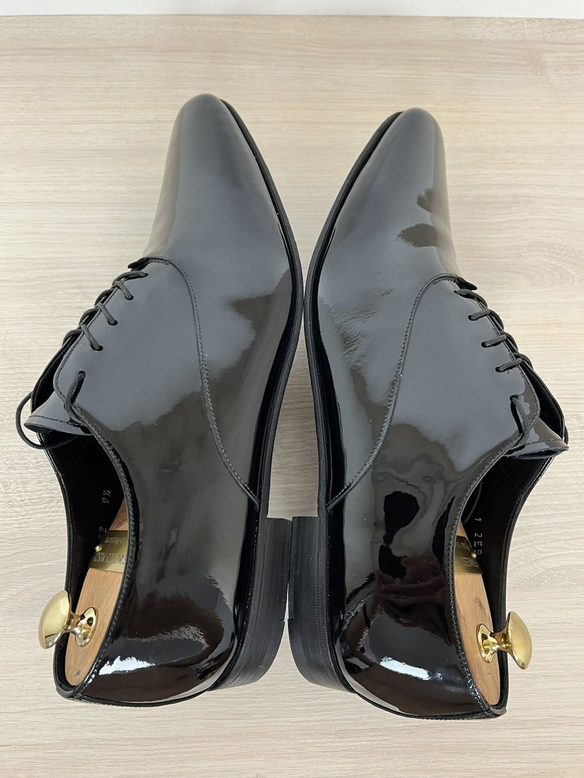Prada Prada Black Spazzolato Leather Oxfords Size US 10.5 / EU 43-44 - 12 Thumbnail