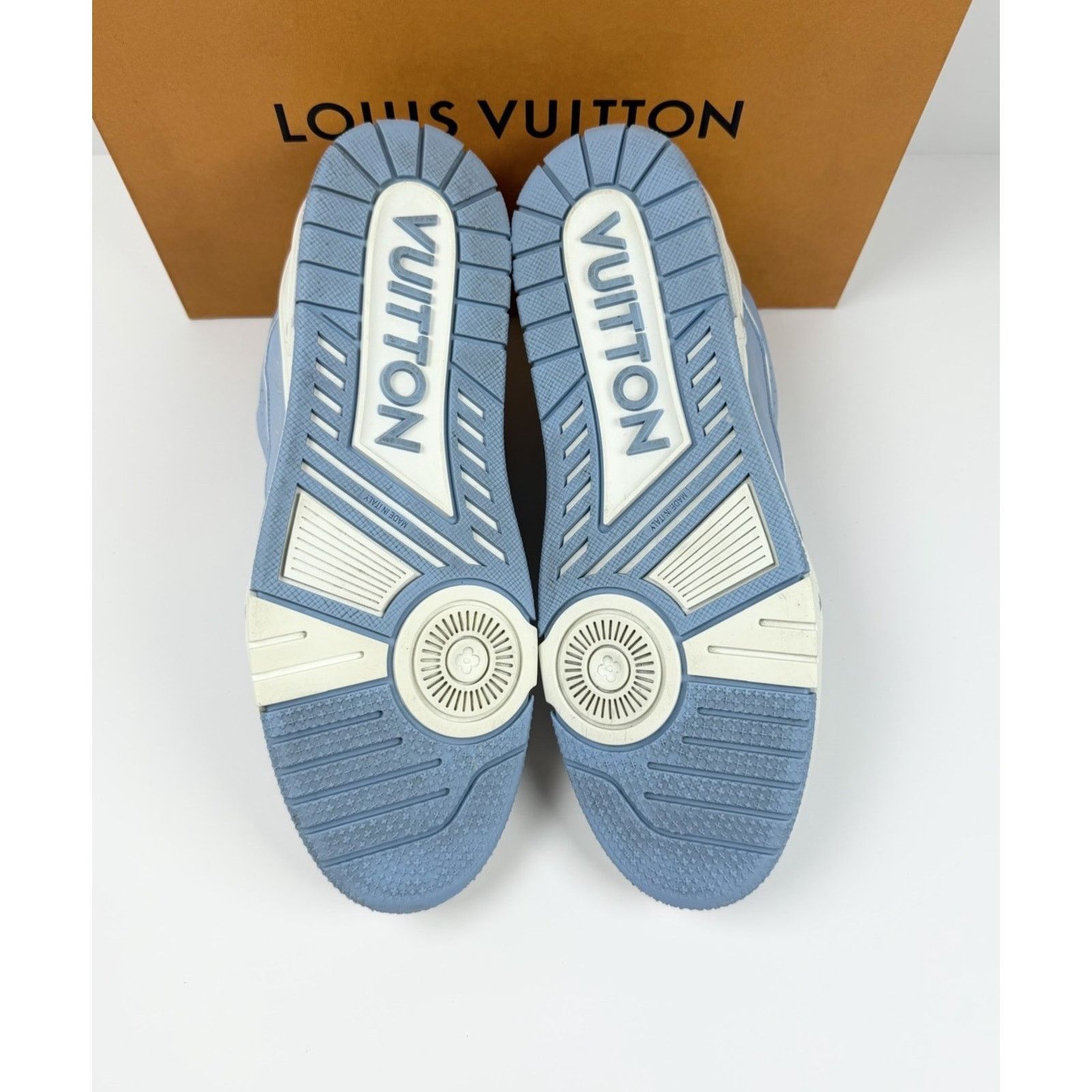 Louis Vuitton Size 9LV/10US - Louis Vuitton Blue Leather Trainers Size US 10 / EU 43 - 6 Thumbnail