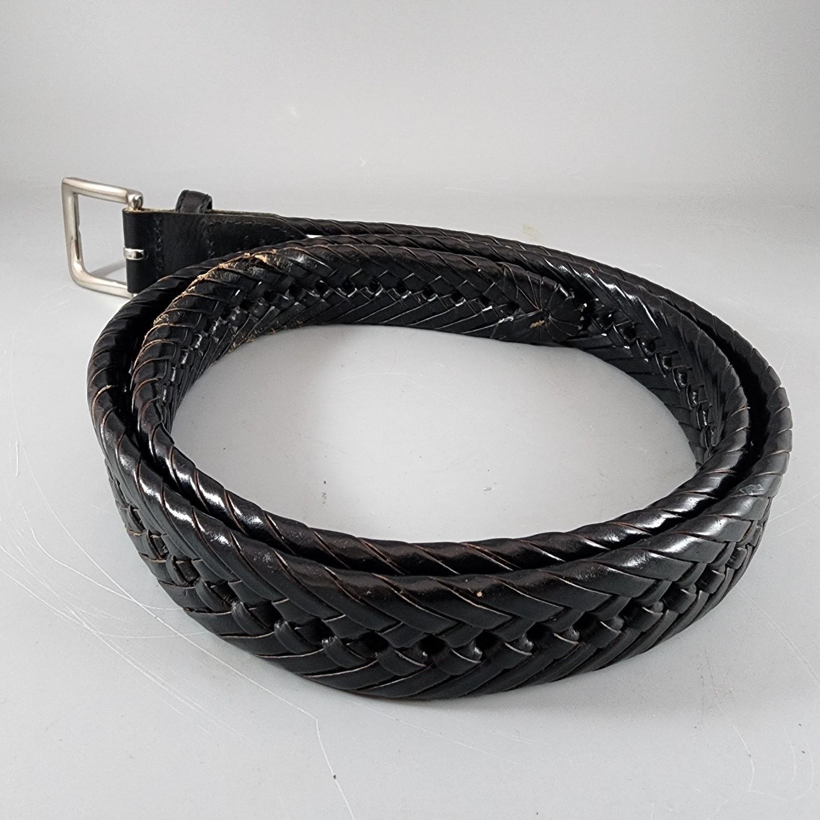 Tommy Hilfiger Tommy Hilfiger Men's Leather Belt Braided Black 42 x 1-1/8" Size 42 - 3 Thumbnail