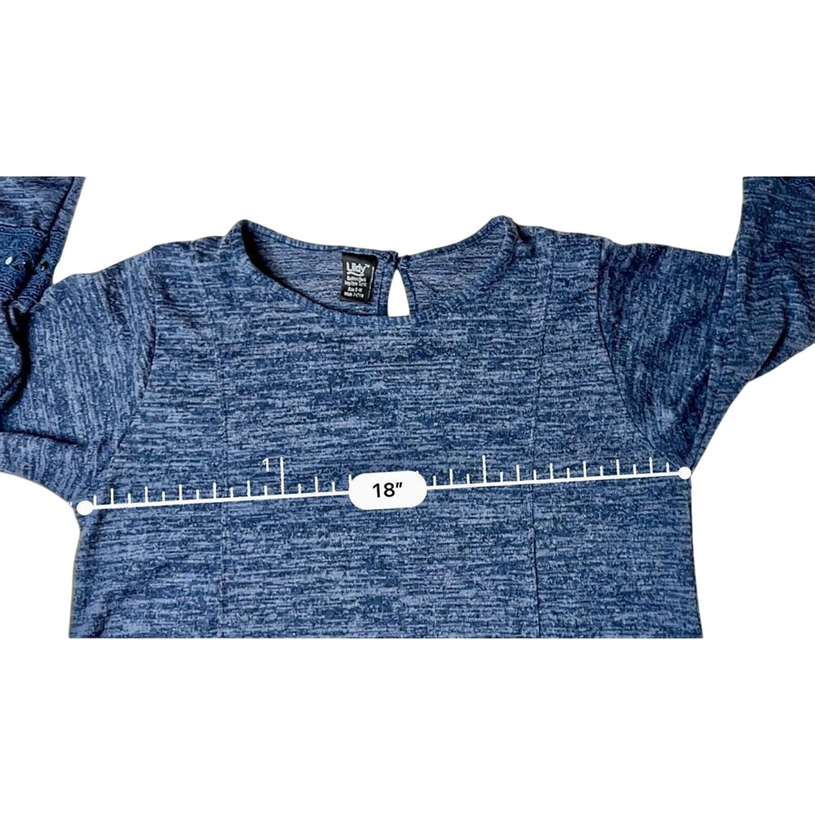 Other Lildy Lace Sleeve Keyhole Neckline Blue Sweater Small/Medium Size S / US 4 / IT 40 - 5 Thumbnail