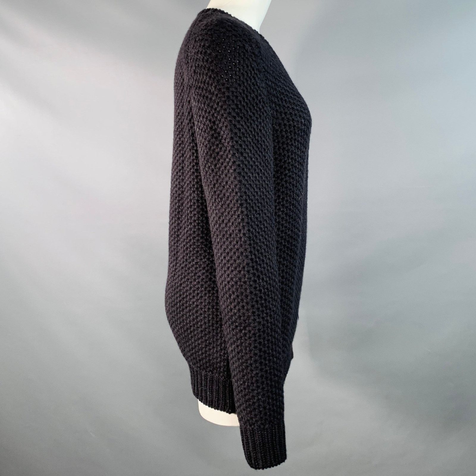 Other SERIENUMERICA 8 Black Baby Alpaca Knit Crew Neck Sweater Size M / US 6-8 / IT 42-44 - 3 Thumbnail