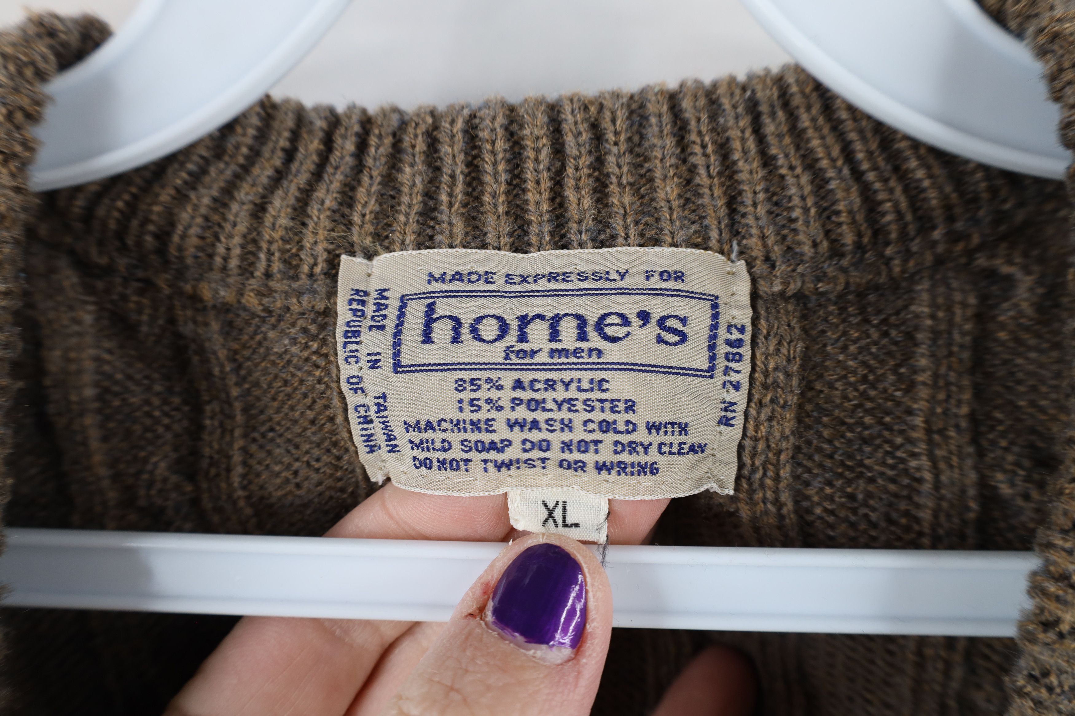 Vintage Vintage 60s 70s Streetwear Cable Knit Sweater Vest Brown Size US XL / EU 56 / 4 - 4 Thumbnail