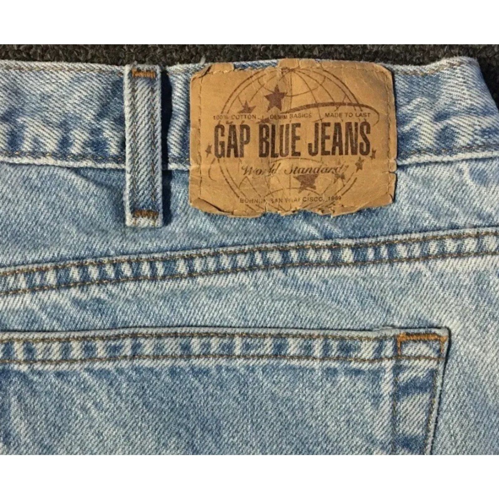 Gap VINTAGE Gap Jeans Men 38 Blue Distressed Easy Fit Relaxed 30in Denim 90s Skater Punk Retro Y2K Grunge Rockabilly Band 80s USA Size US 38 / EU 54 - 3 Thumbnail