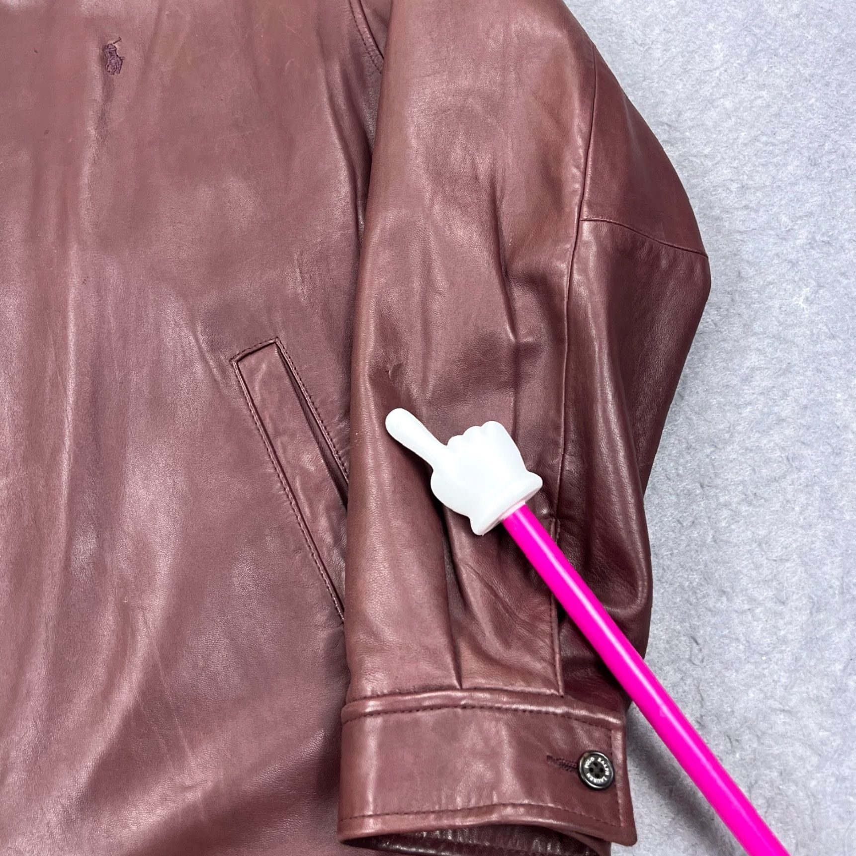 Polo Ralph Lauren VINTAGE Polo Ralph Lauren Leather Bomber Jacket Mens XL Mahogany Soft Loop Collar Size US XL / EU 56 / 4 - 2 Thumbnail