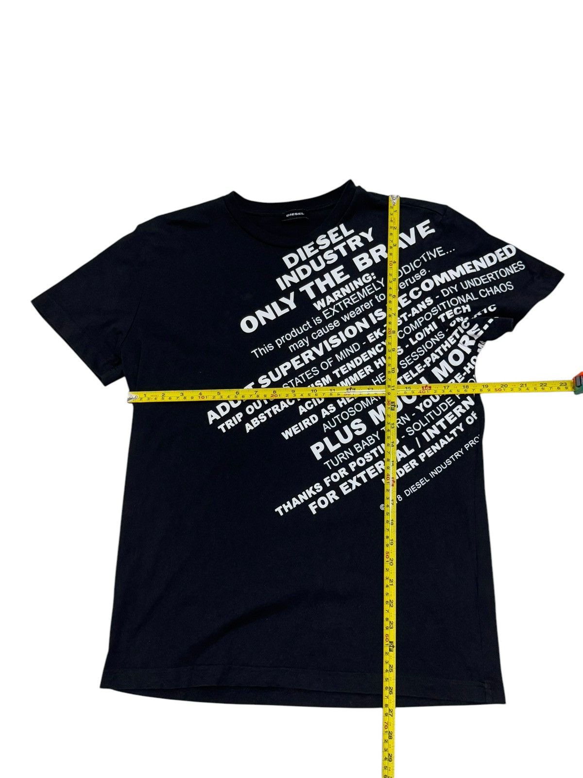 Designer × Diesel AVANT GARDE STATEMENT Y2K DIESEL BLACK T SHIRT Size US S / EU 44-46 / 1 - 3 Thumbnail