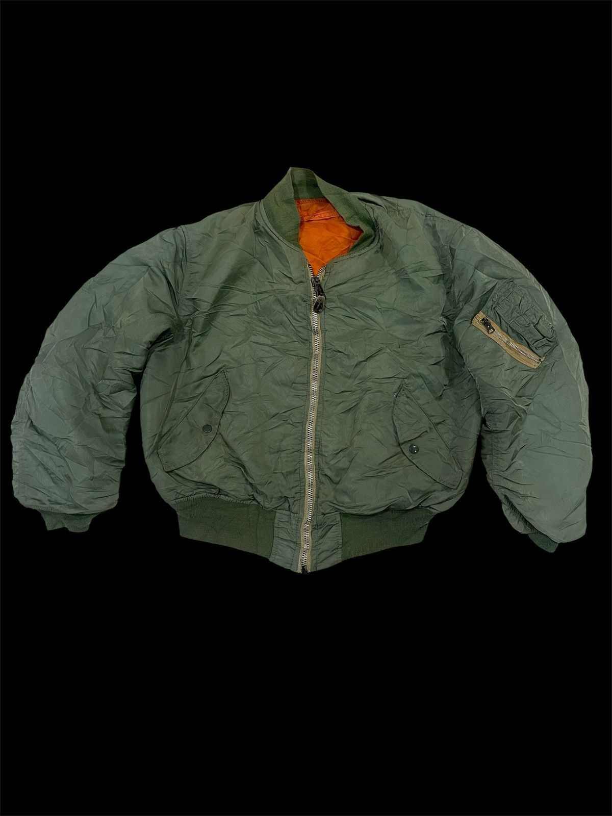 Alpha Industries Vintage Military Flight Bomber MA-1 Jacket Flying Faded Hype Size US S / EU 44-46 / 1 - 3 Thumbnail