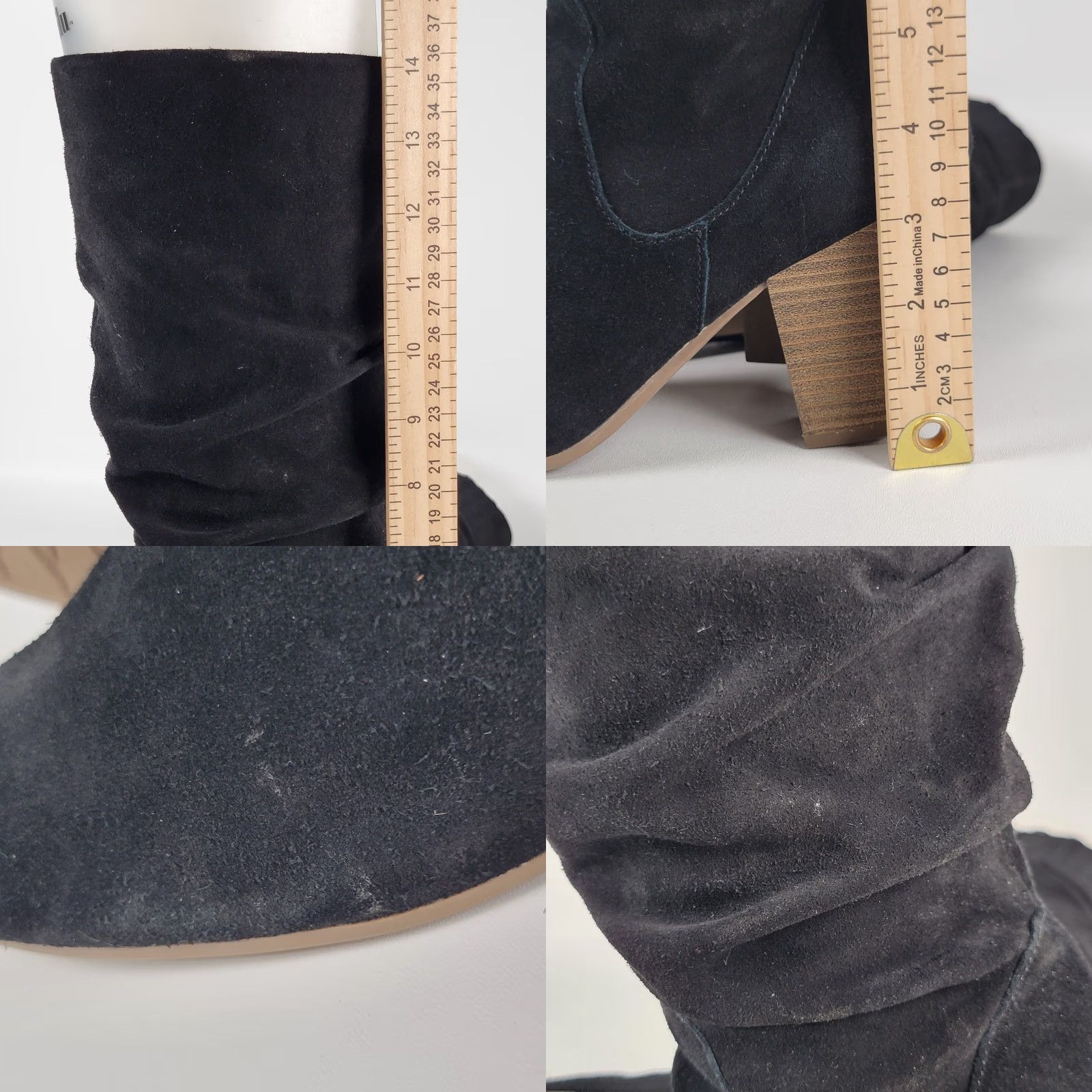 Vintage SONOMA Black Suede Boots Women Size 9 M Mid-Calf Zip Closed Toe Block Heel Chukka Winter Casual Shoes Size US 9 / IT 39 - 9 Thumbnail