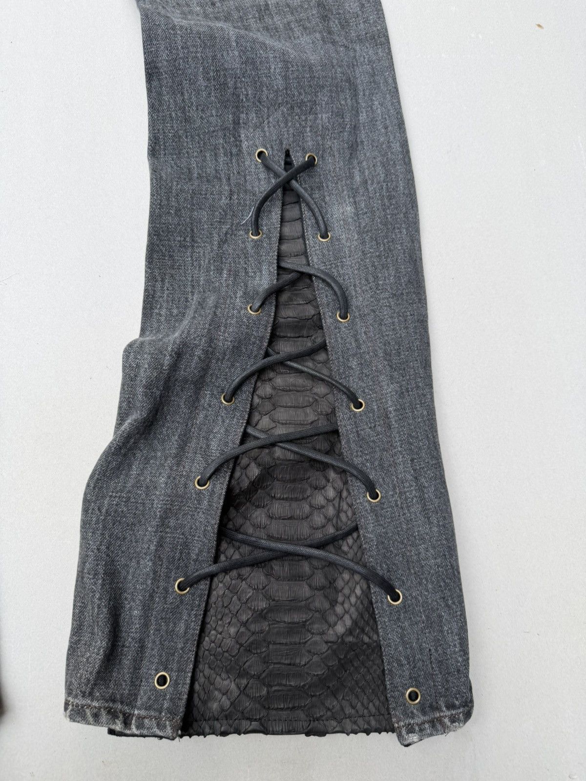 Japanese Brand Lace up flare jeans Size US 31 - 6 Thumbnail