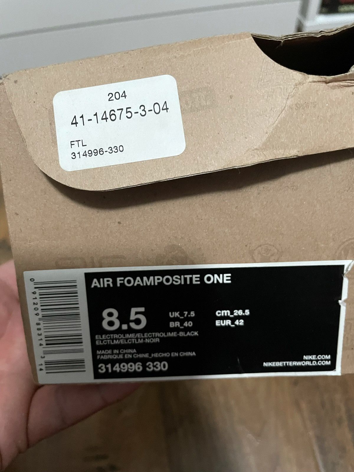 Nike Nike Foamposite One “Electrolime” Size US 8.5 / EU 41-42 - 6 Thumbnail