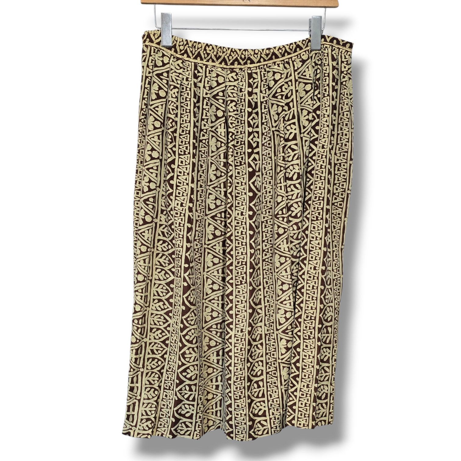 Other Leslie Fay Vintage Brown Cream Print Midi Skirt Size 14 Size 36" / US 14 / IT 50 - 3 Thumbnail