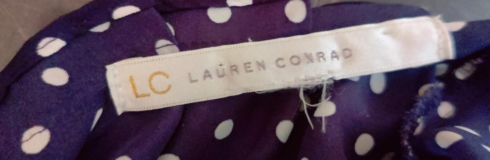 Other LC Lauren Conrad Womens Top Navy Blue White Polka Dot Tie B Size M / US 6-8 / IT 42-44 - 6 Thumbnail