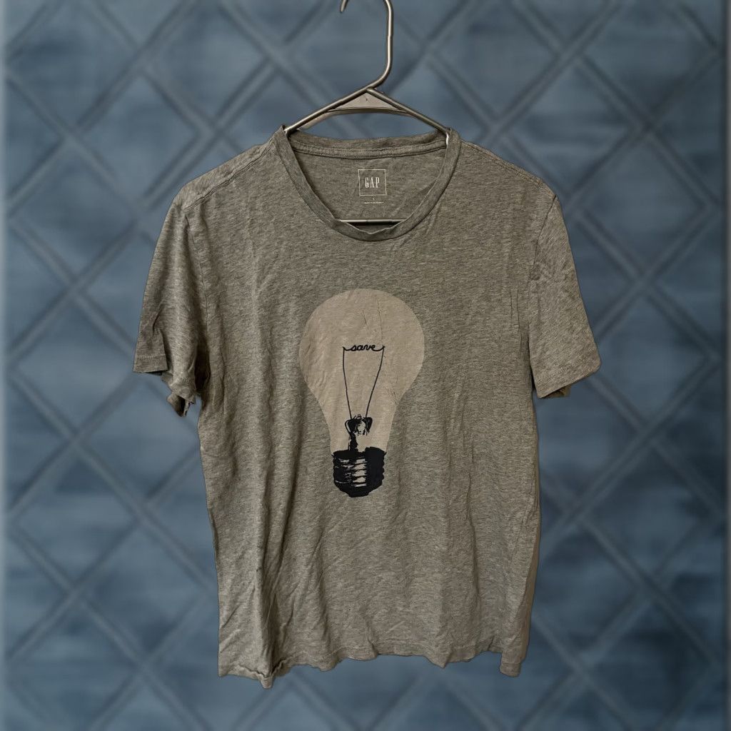 Gap Gap Men’s Short Sleeve Tee Gray Graphic Lightbulb Small Size US S / EU 44-46 / 1 - 1 Thumbnail