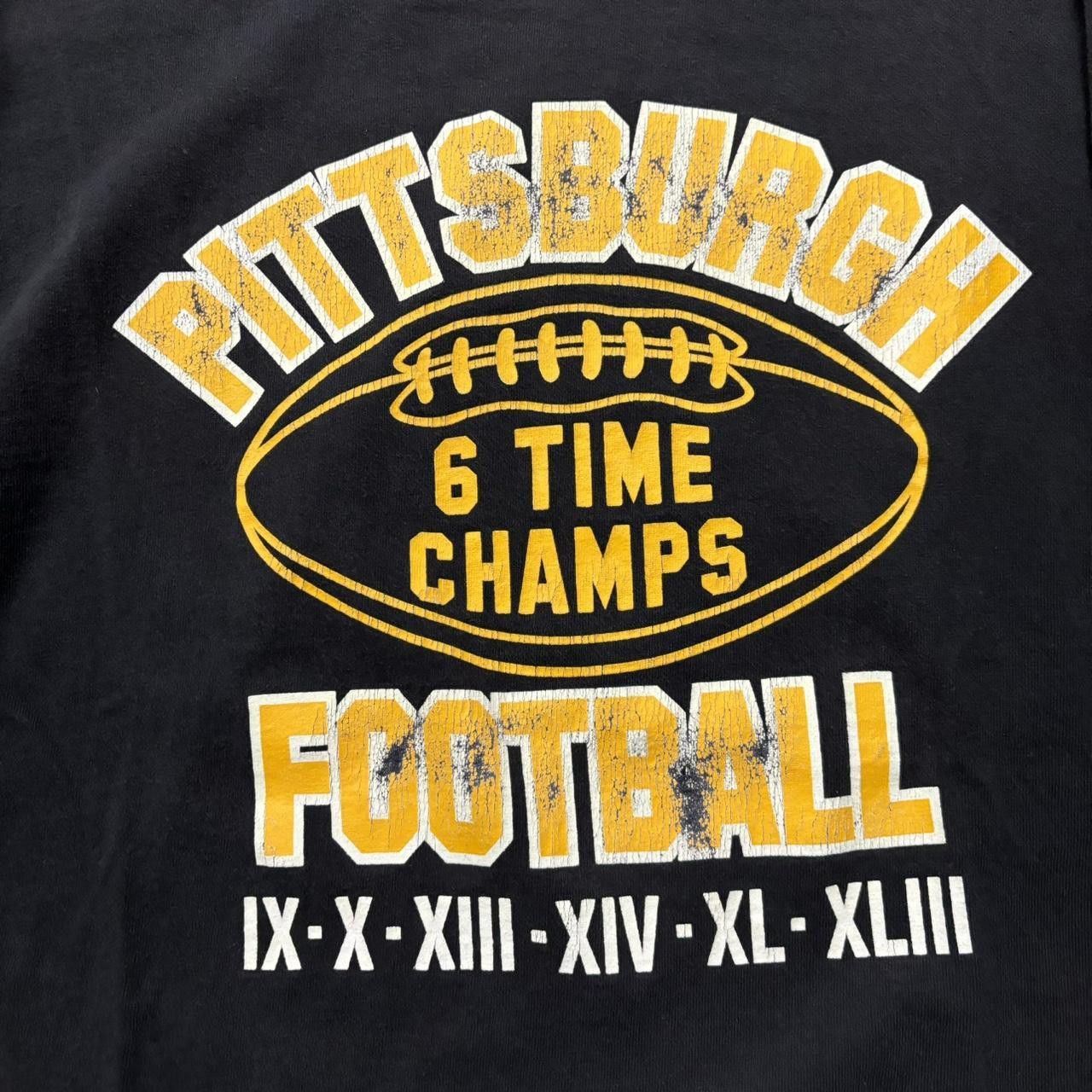 NFL × Vintage Crazy Vintage Y2K/2000s Faded Black Pittsburgh Steelers NFL Sports Graphic Longsleeve Tee! Size US XL / EU 56 / 4 - 3 Thumbnail