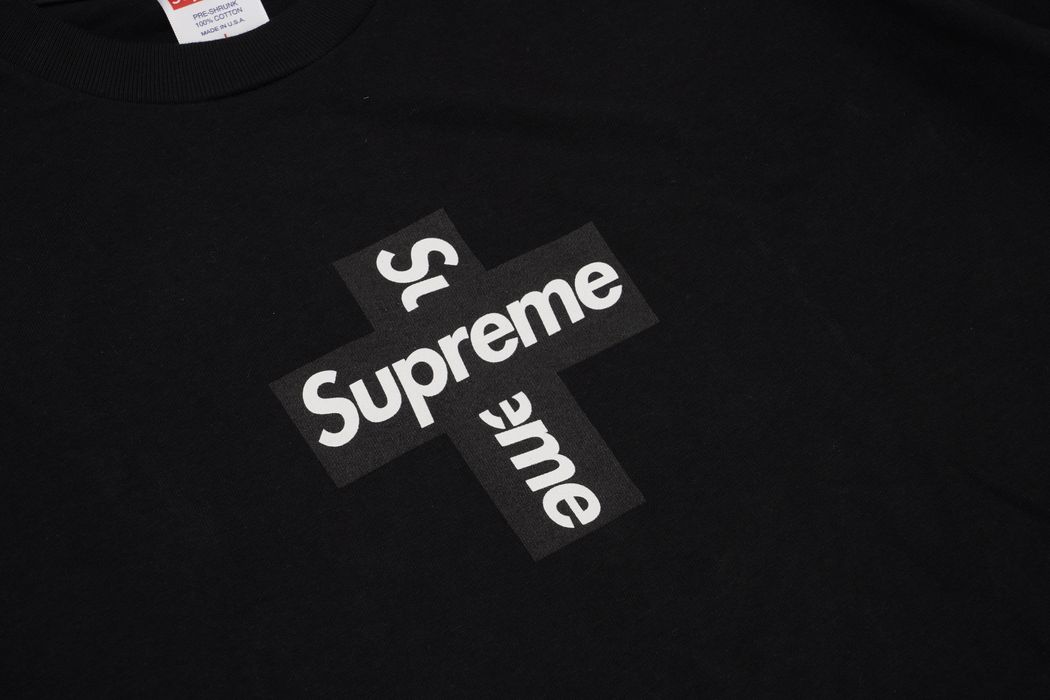 Supreme Supreme Cross Box Logo T-Shirt Black Large | Grailed