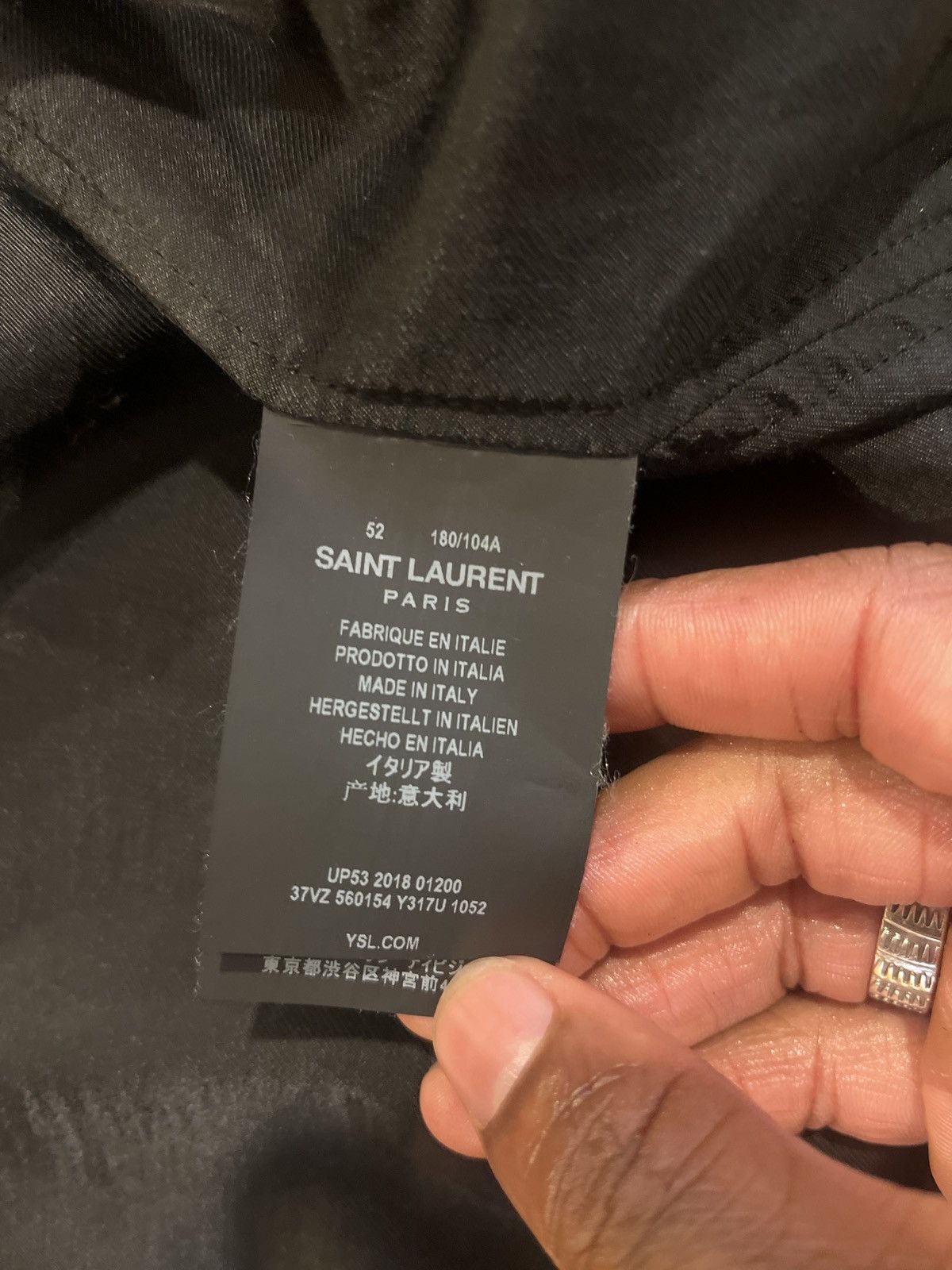 Saint Laurent Paris Black Tie-Dye Bomber Jacket Size US L / EU 52-54 / 3 - 8 Thumbnail