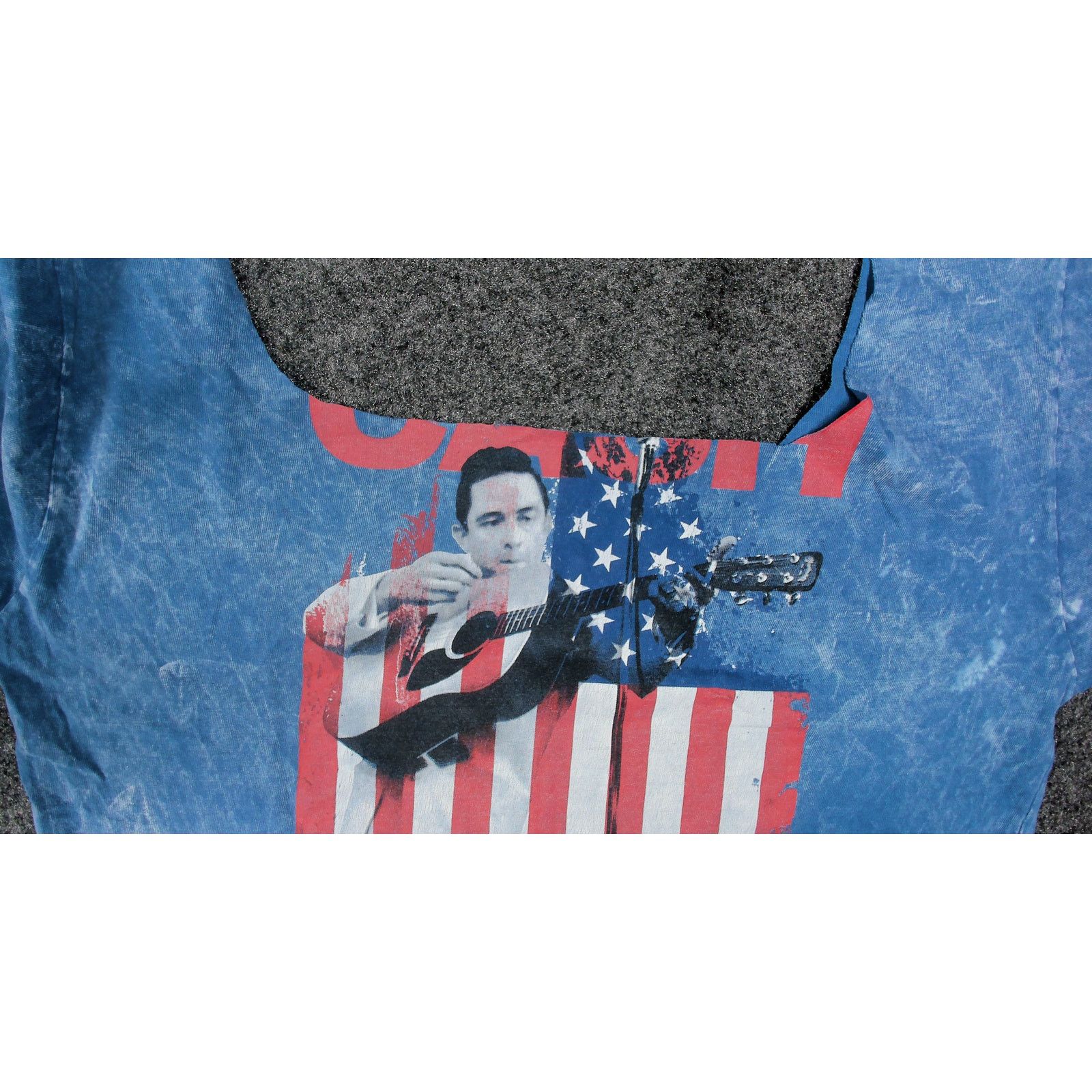 Other Custom / Vintage Style - Johnny Cash Acid Wash Boxy Crop Tee Size L / US 10 / IT 46 - 3 Thumbnail