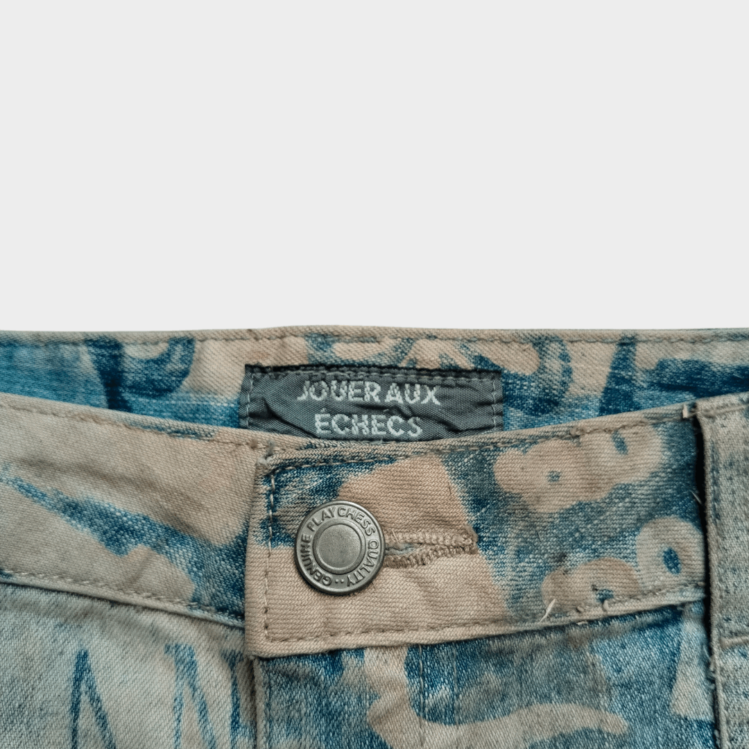 If Six Was Nine × Le Grande Bleu (L.G.B.) × Tornado Mart Jouer Aux echecs printed flare jean Size US 32 / EU 48 - 5 Thumbnail