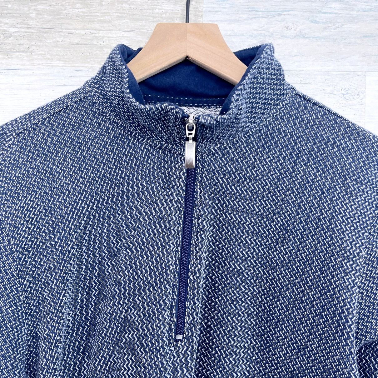 Tommy Bahama Tommy Bahama 1/4 Zip Mock Neck Terry Sweater Blue Mens M Size US M / EU 48-50 / 2 - 2 Thumbnail
