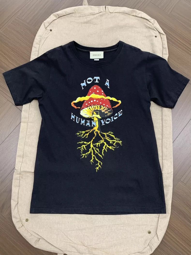Gucci Gucci Mushroom pattern printed black short sleeves 2503-Nex Size US XS / EU 42 / 0 - 1 Thumbnail