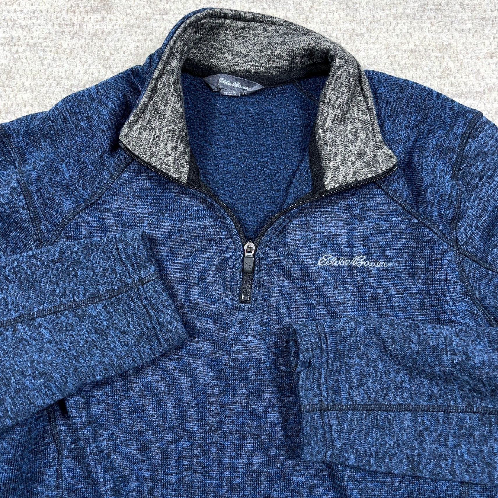 Eddie Bauer Eddie Bauer Sweater Men Large Blue Pullover Quarter Zip Fleece Jacket Heather B Size US L / EU 52-54 / 3 - 6 Thumbnail