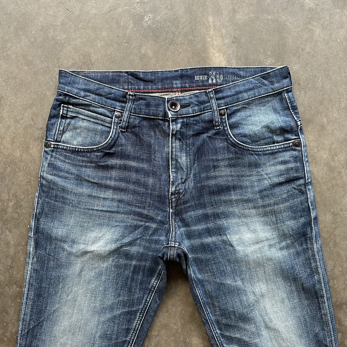 Edwin × Jean × Vintage Vintage Edwin Distressed Faded Denim Jean Pant W33 Size US 33 - 3 Thumbnail