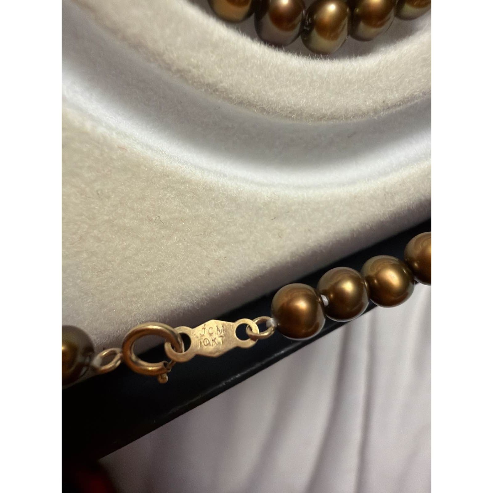 The Unbranded Brand Cultured Chocolate Pearl Necklace Bracelet Earring 10KT Gold Size ONE SIZE - 2 Thumbnail