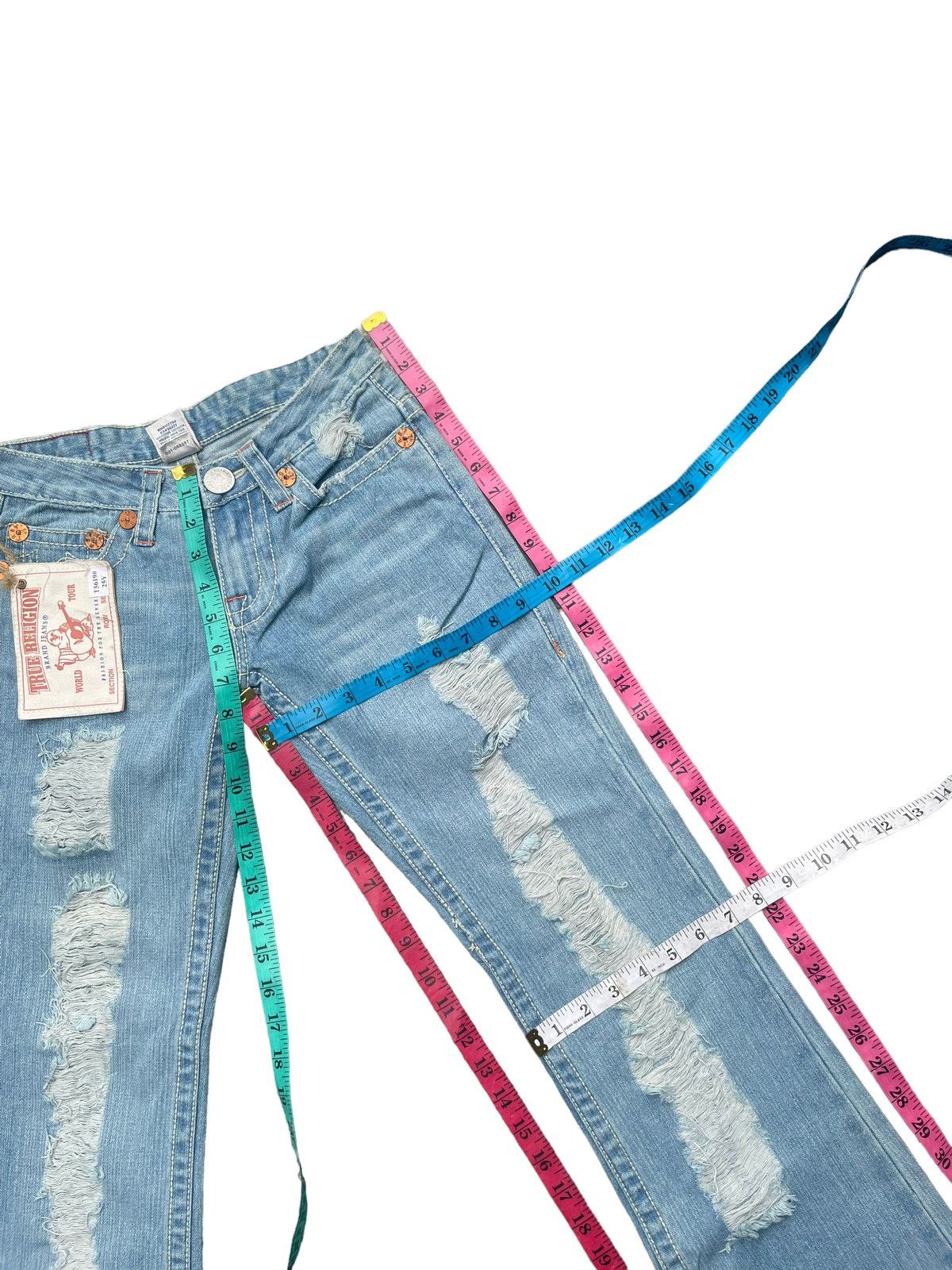 True Religion True Religion Joey Big T Distresed Denim Size 27" / US 4 / IT 40 - 19 Thumbnail