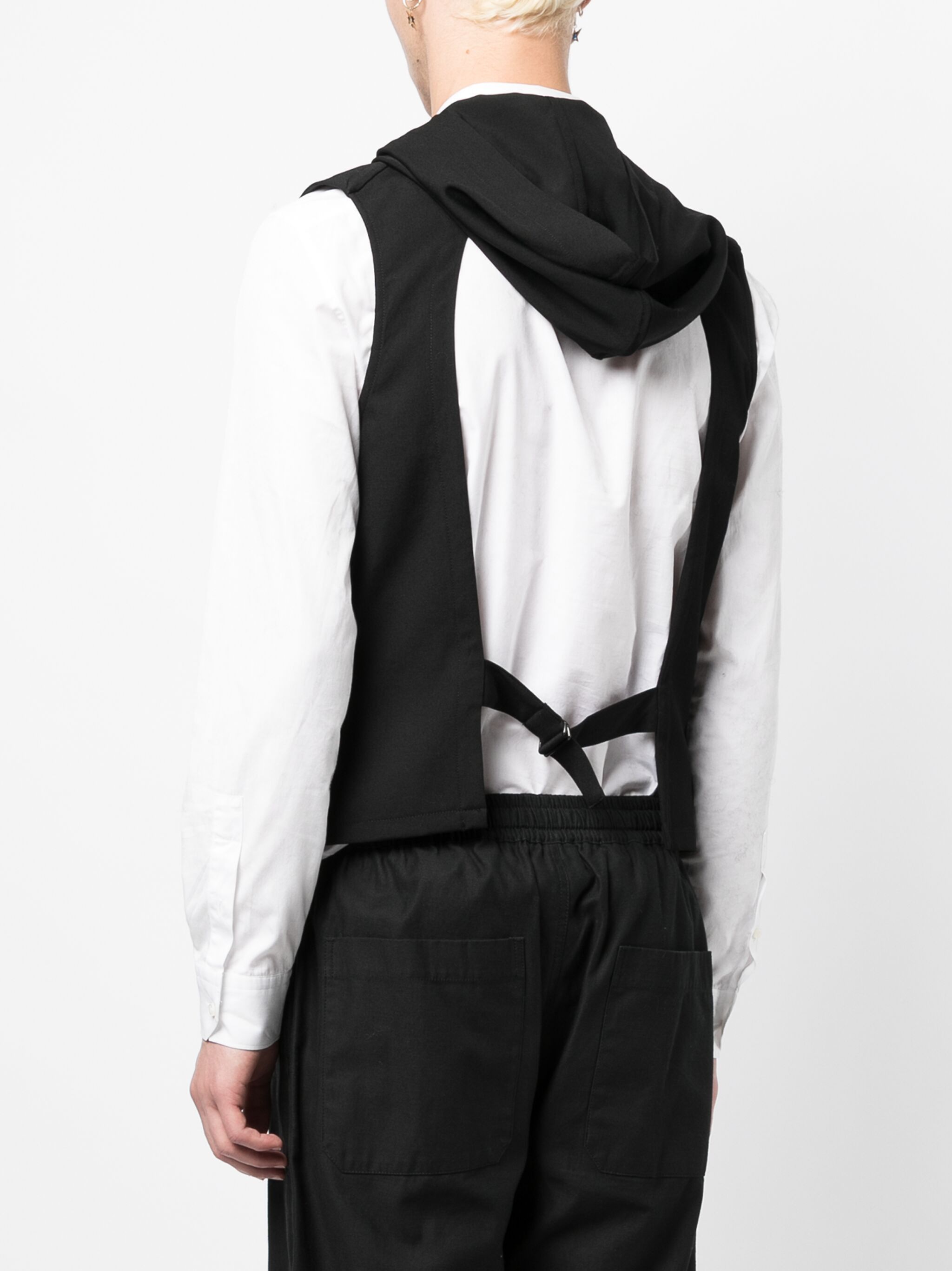 Yohji Yamamoto Yohji Yamamoto Pour Homme - W/Gabardine Hooded Vest Size US L / EU 52-54 / 3 - 3 Thumbnail