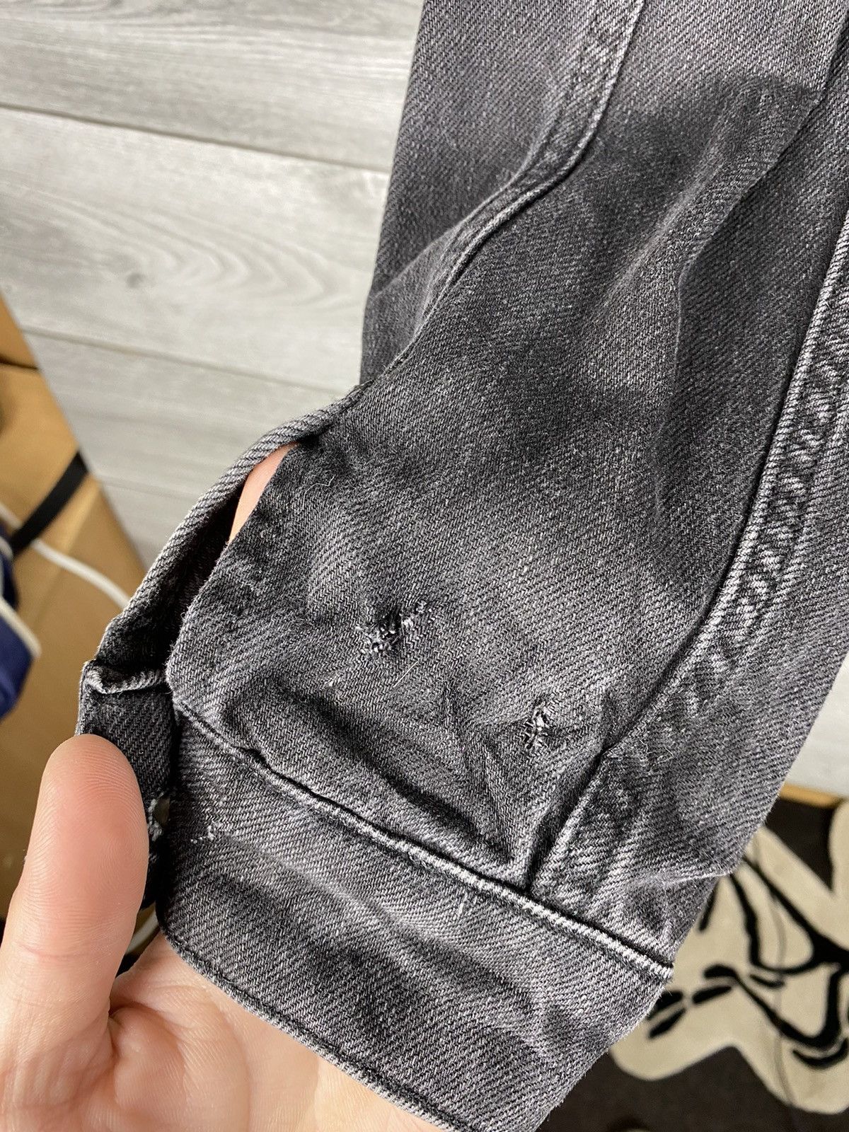 Allsaints Mens Allsaints Washed Black Denim Jacket Size US L / EU 52-54 / 3 - 18 Thumbnail