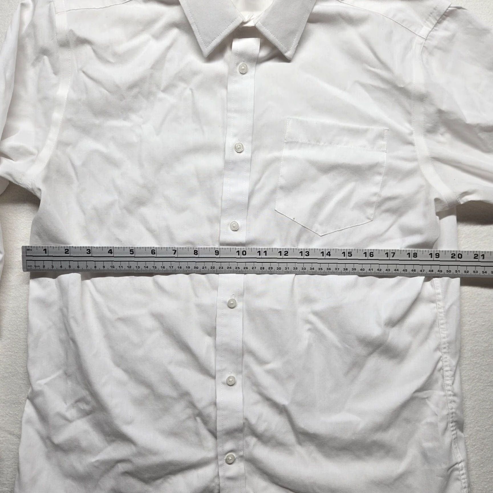 George VINTAGE George Classic Fit Dress Shirt Long Sleeve Adult Men's M Cotton Blend White Button Up Size 40R - 4 Thumbnail