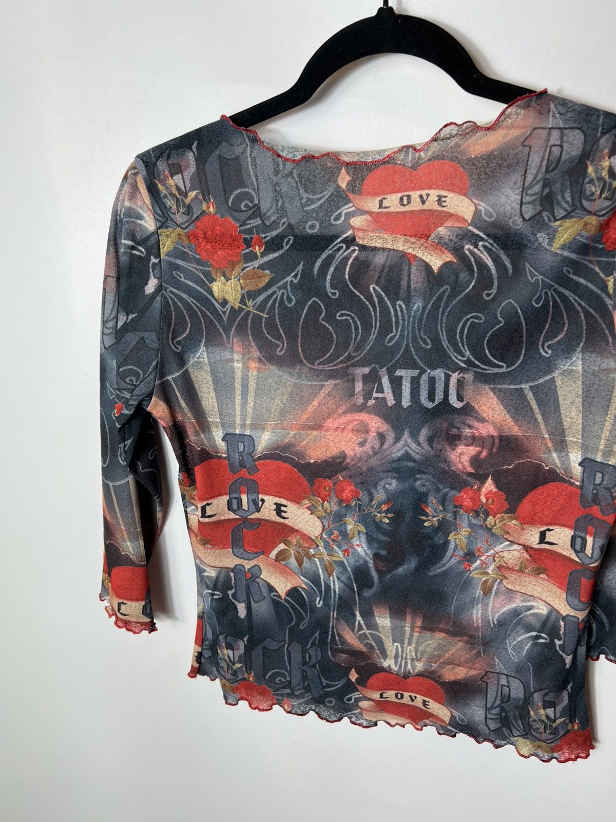 Vintage Vintage streetwear y2k Mesh tattoo long sleeve Top JPG Style Size S / US 4 / IT 40 - 8 Thumbnail