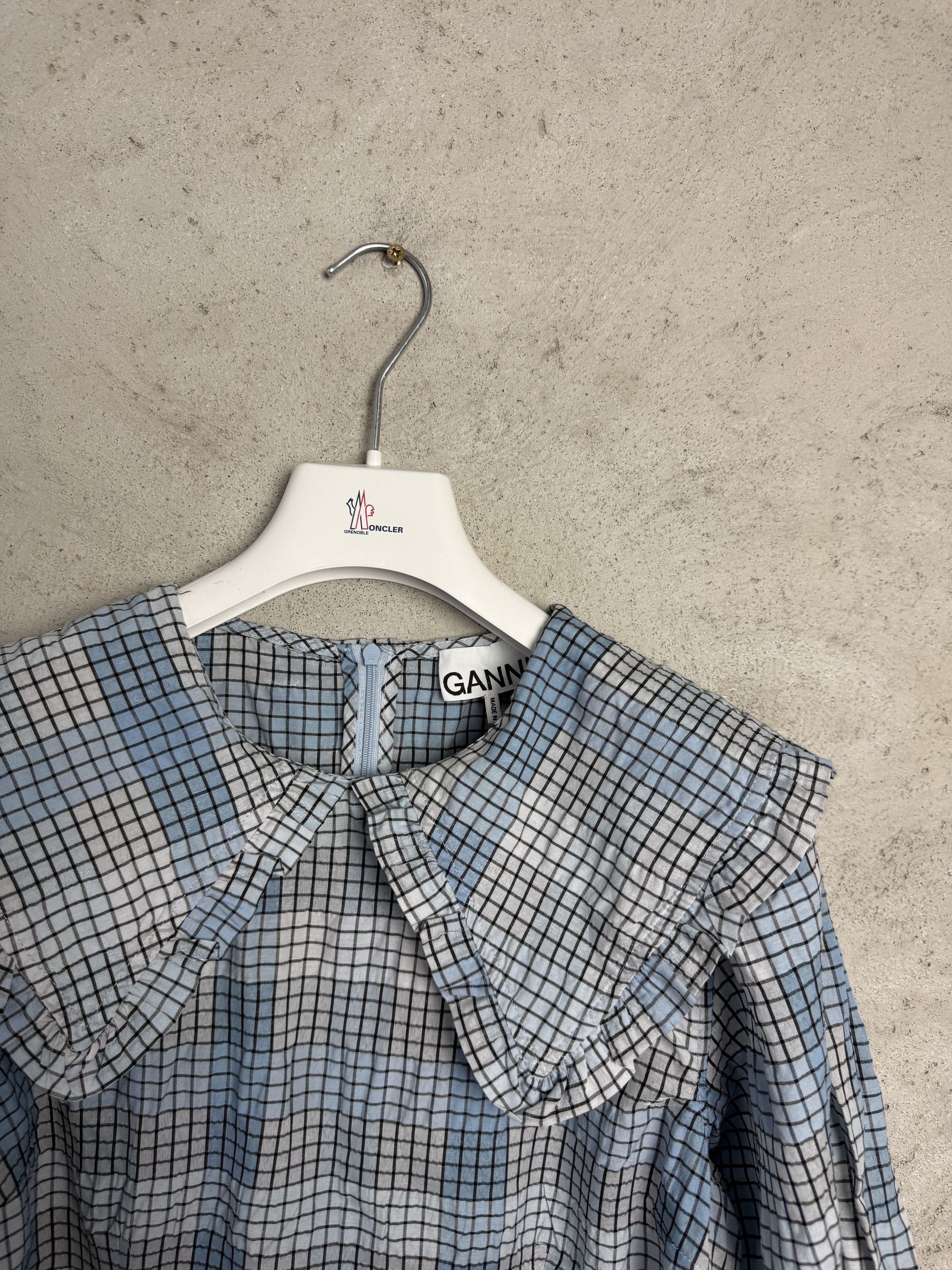 Ganni Ganni Seersucker Check Mini dress blue casual scandi Size M / US 6-8 / IT 42-44 - 2 Thumbnail