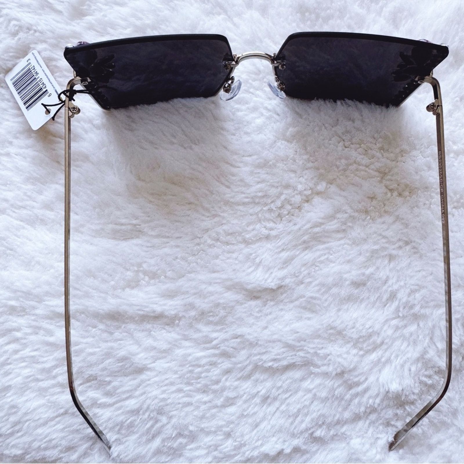 Other Nora Black w/ Silver Rims Square Sunglasses Size ONE SIZE - 8 Thumbnail