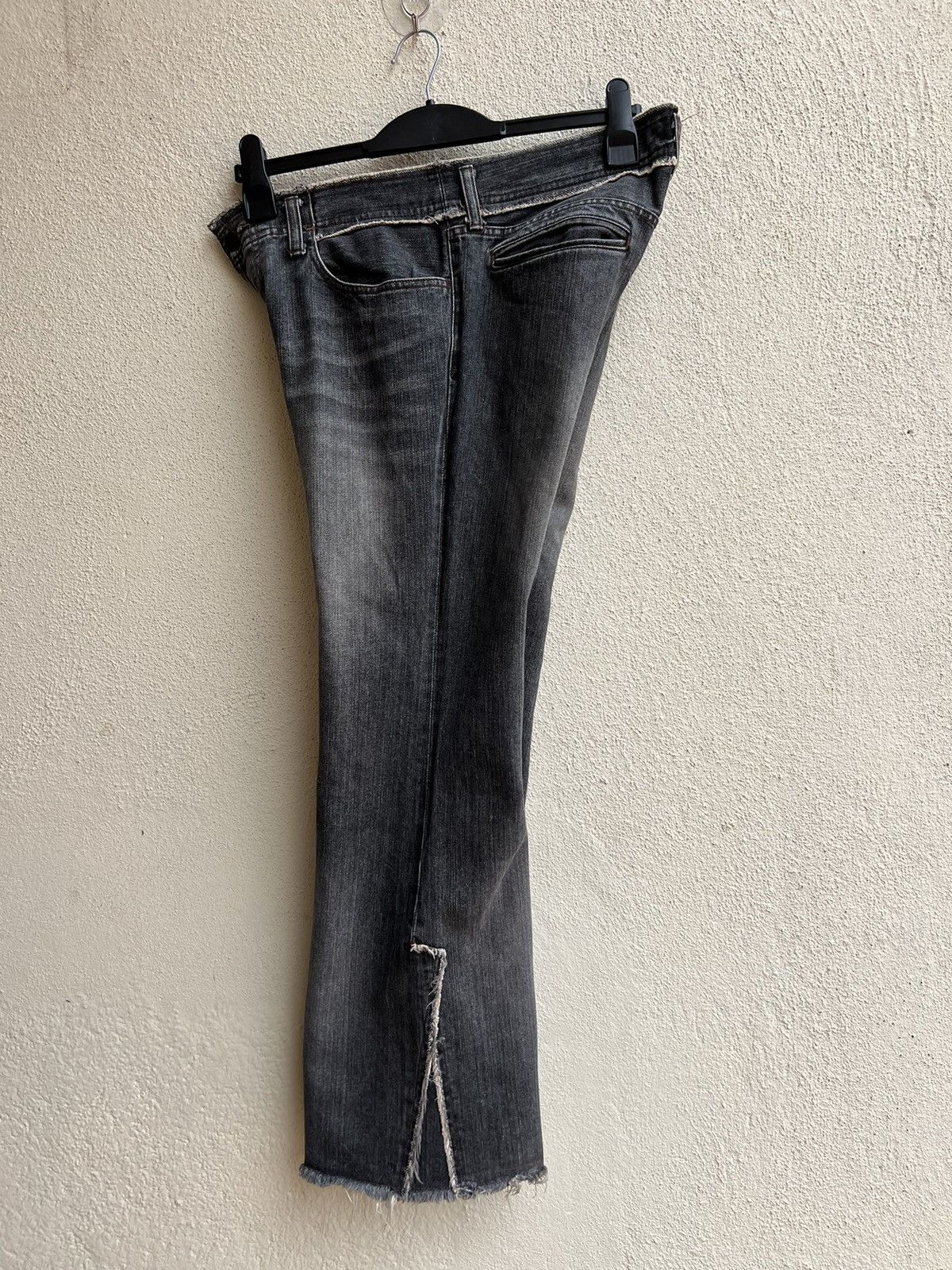 Vintage VTG Patrick Cox Wannabe Fade Black Denim Flare Jeans Size US 31 - 18 Thumbnail